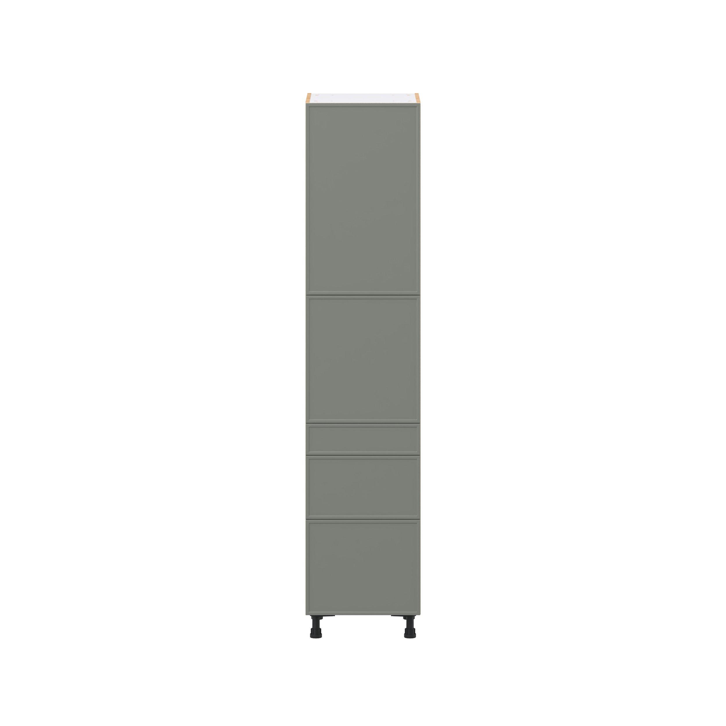 Linden 18 in. Painted Moss Green Door and Drawer Pantry Cabinet with Inner Pull-Out