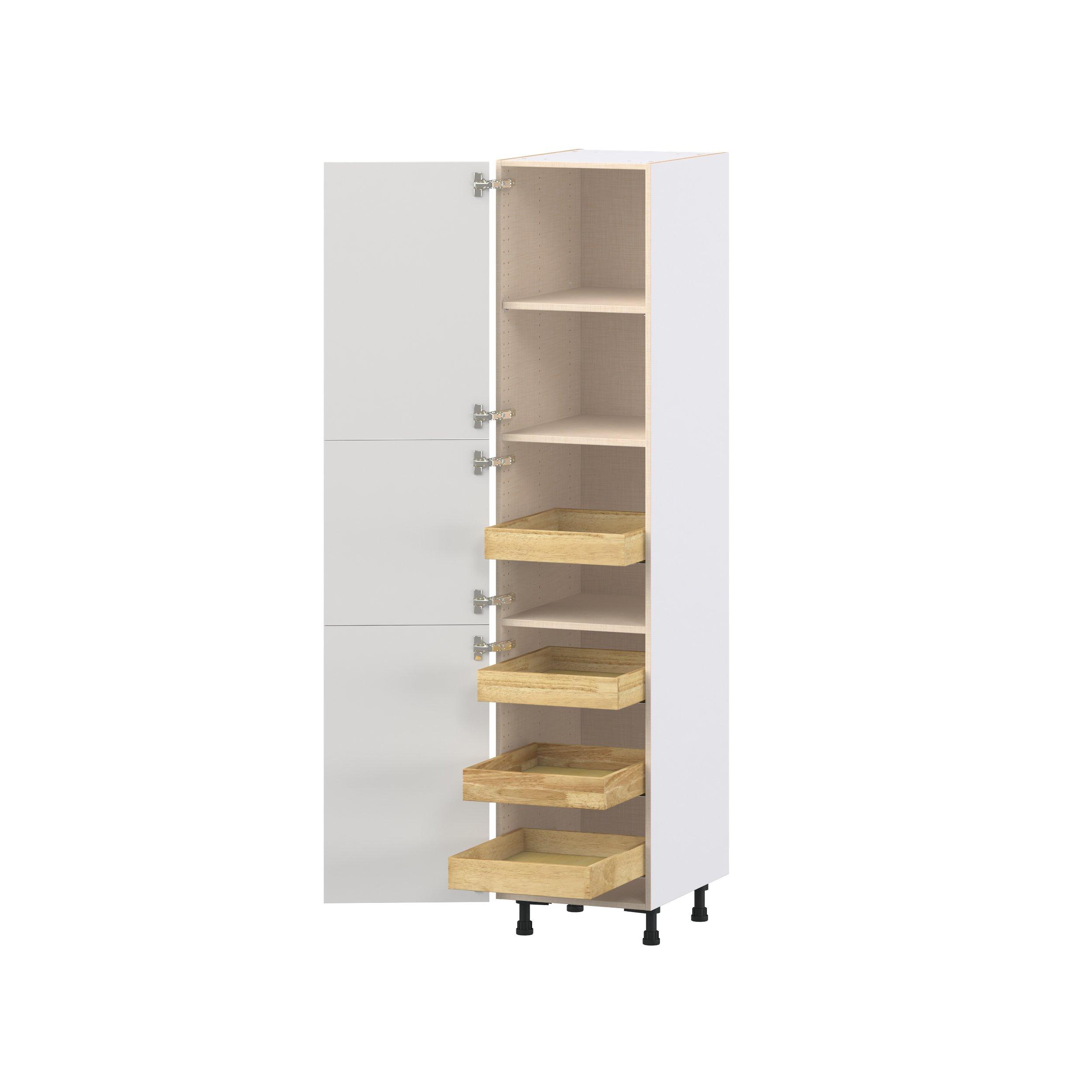 Candler 18 in. Painted Warm White Pantry Cabinet with Inner Pull-Out Drawer