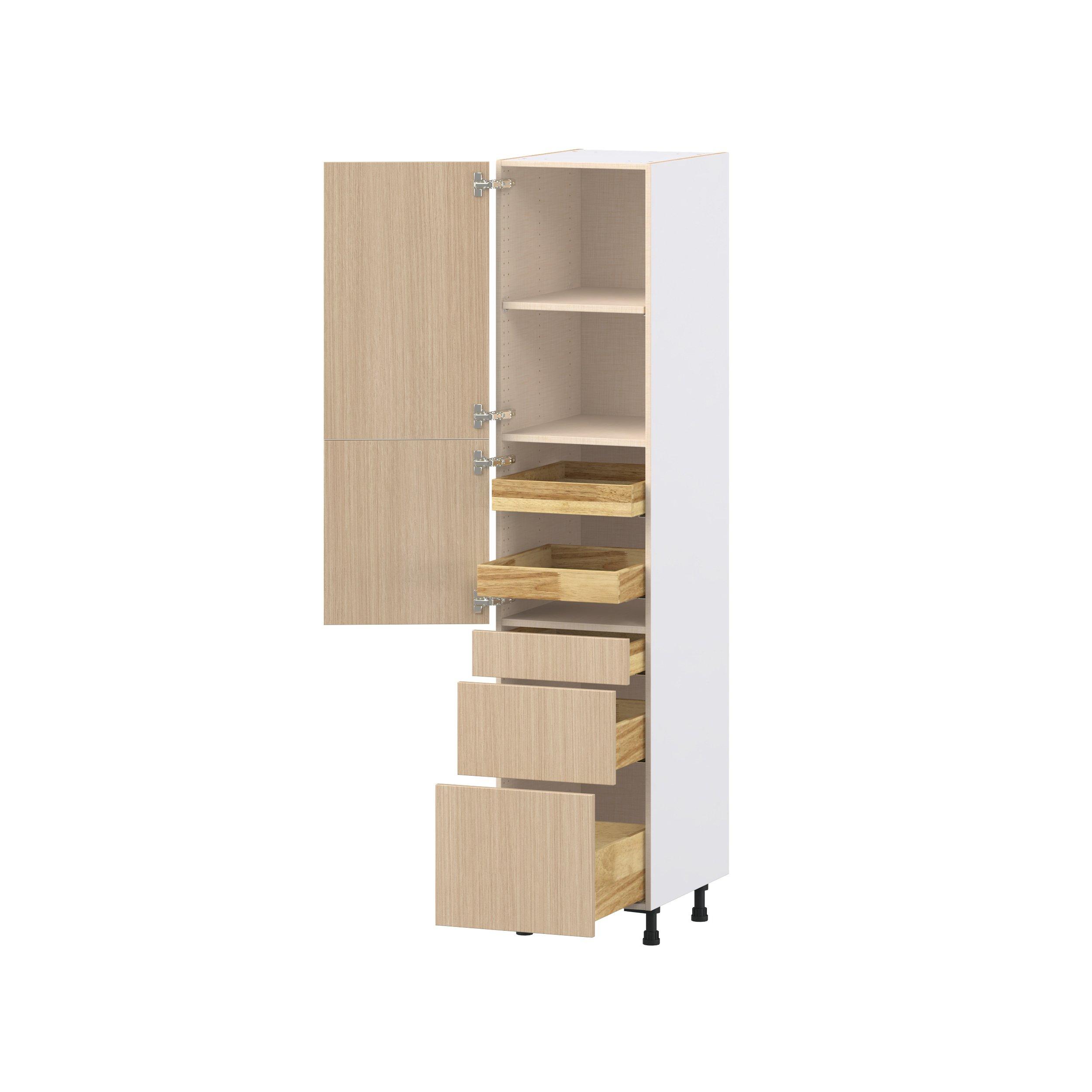 Glenwood 18 in. Mojavi Oak Door and Drawer Pantry Cabinet with Inner Pull-Out
