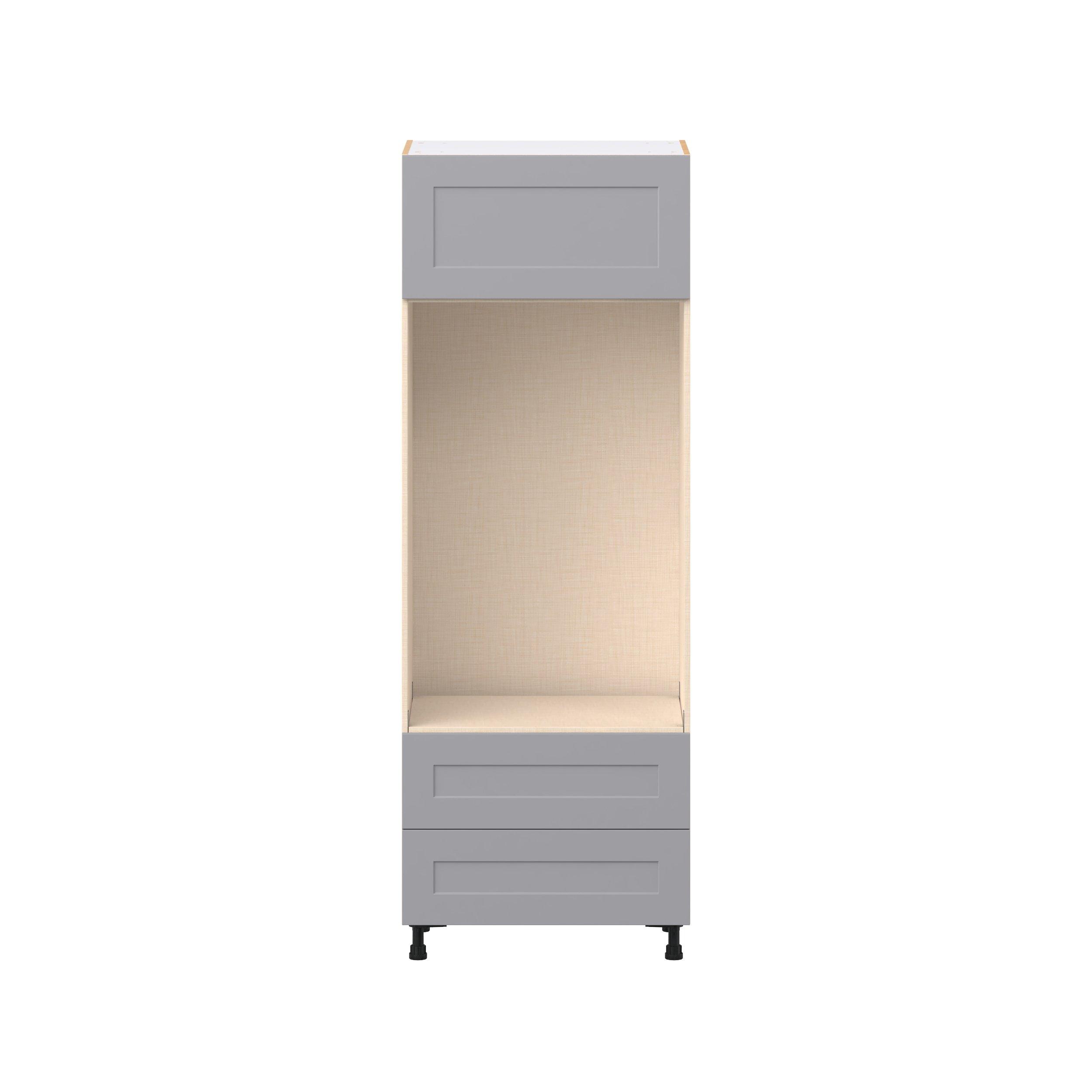 Candler 30 in. Painted Slate Gray Lift Up Door and Drawer Microwave/Oven Pantry Cabinet