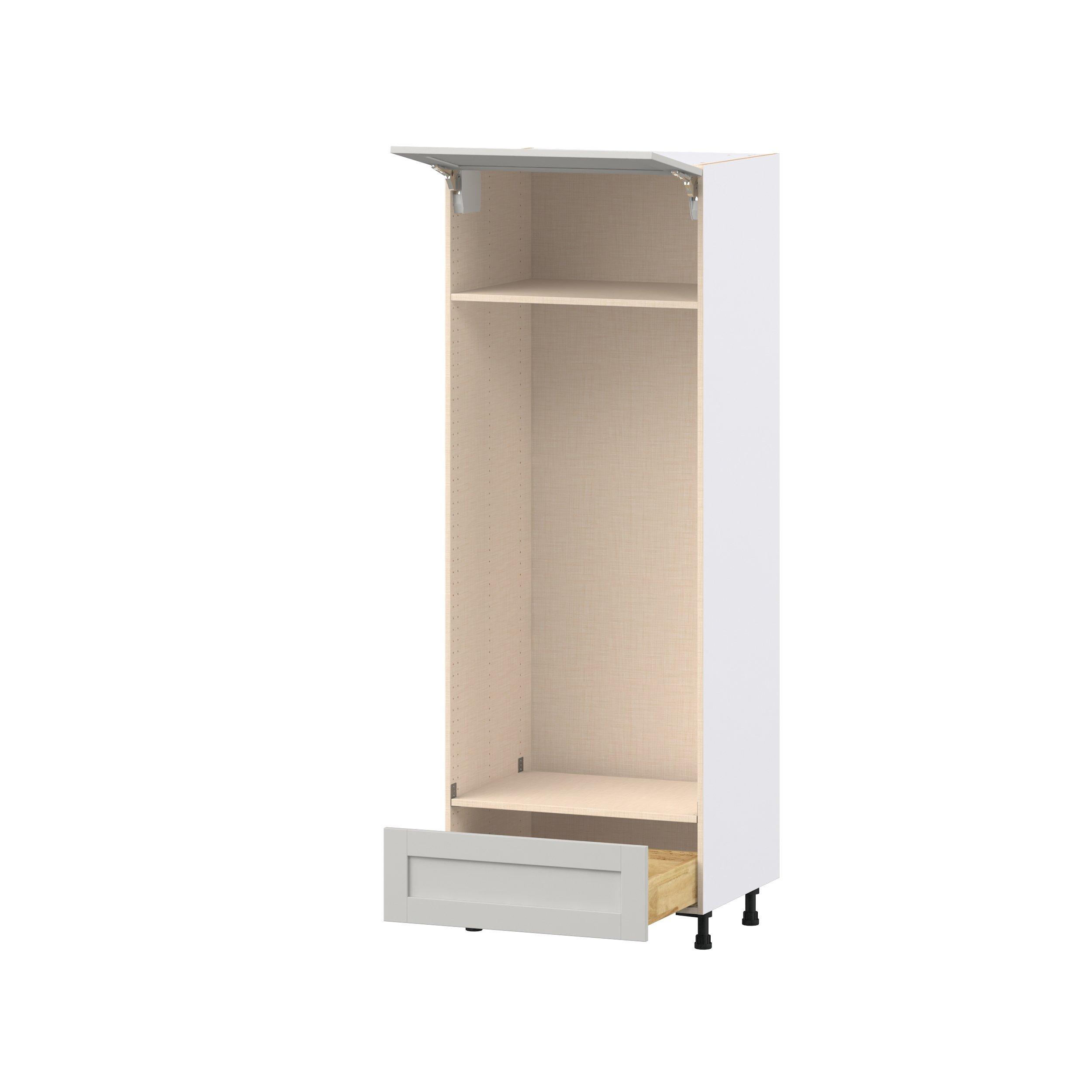 Summerhill 30 in. Light Gray Lift Up Door and Drawer Double Oven Pantry Cabinet