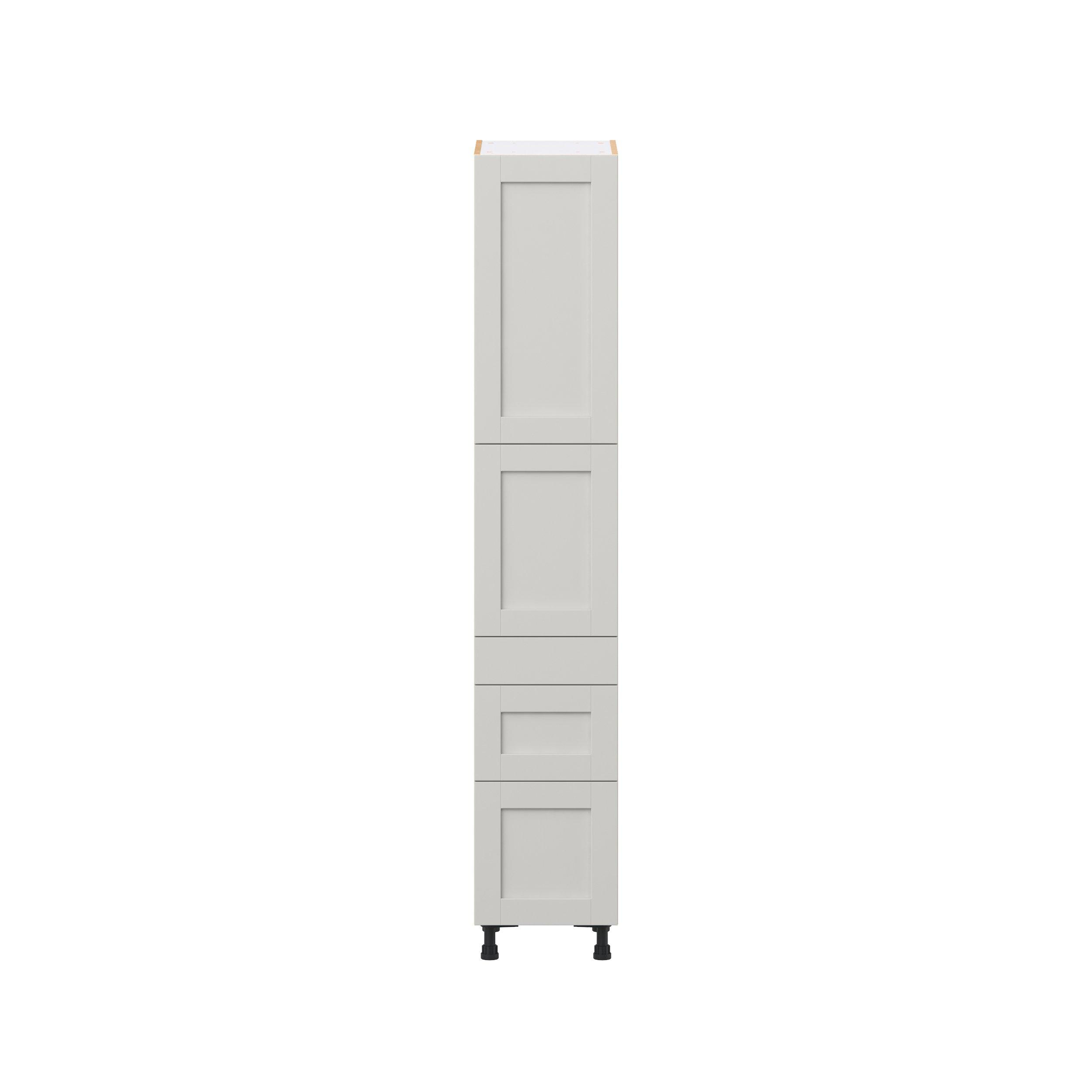 Summerhill 15 in. Light Gray Door and Drawer Pantry Cabinet with Inner Pull-Out
