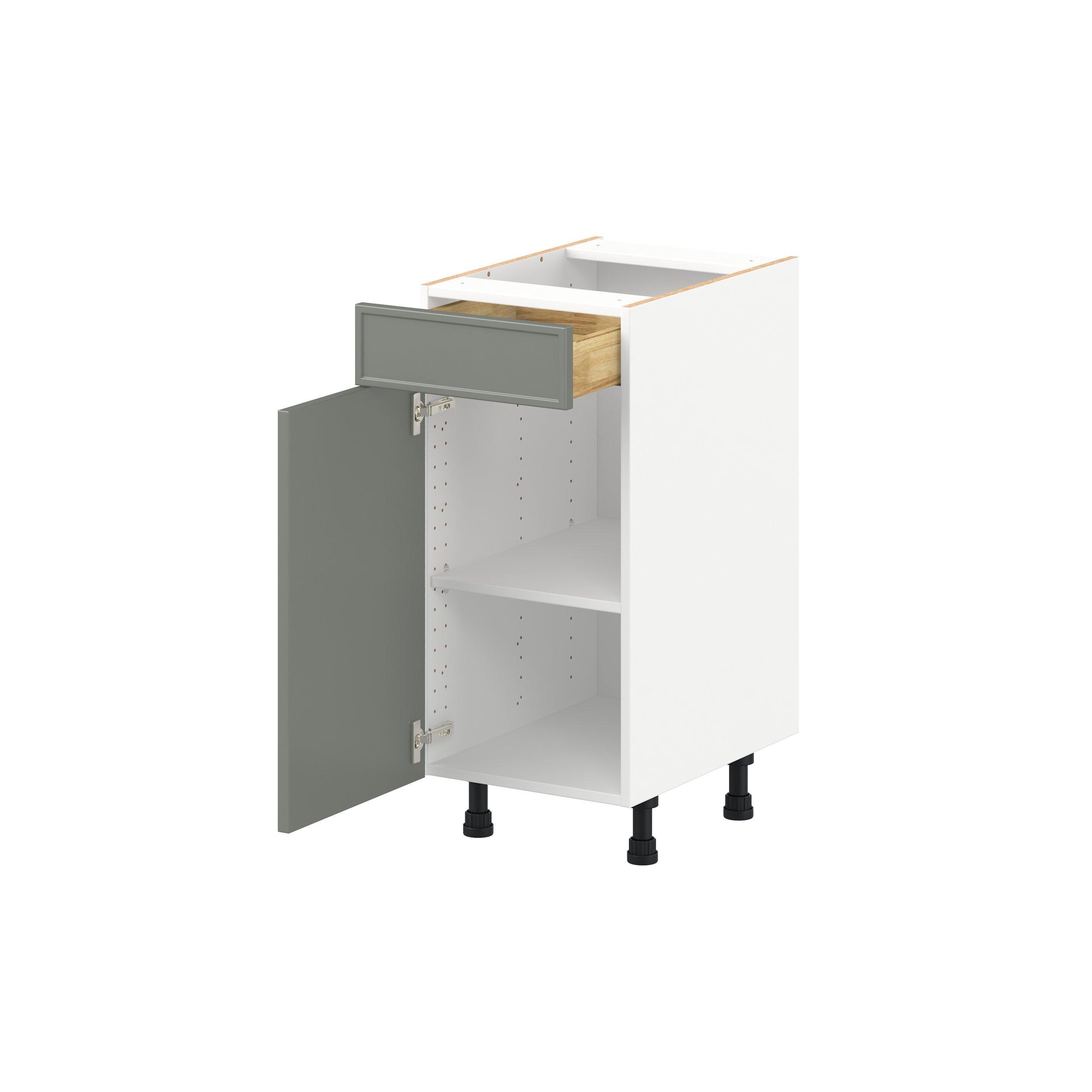 Linden 15 in. Painted Moss Green Vanity Door and Drawer Base Cabinet - ADA