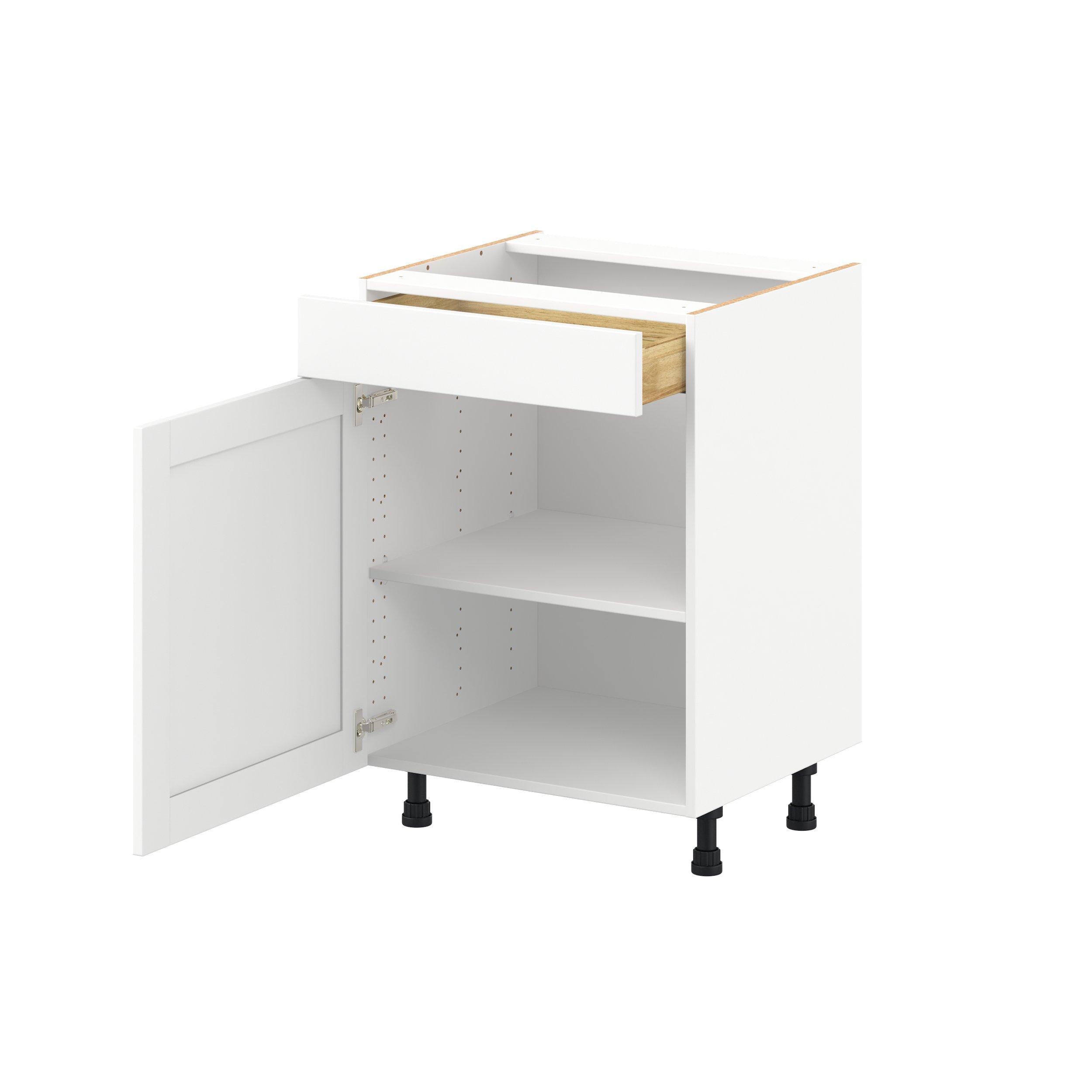 Summerhill 24 in. Bright White Vanity Door and Drawer Base Cabinet