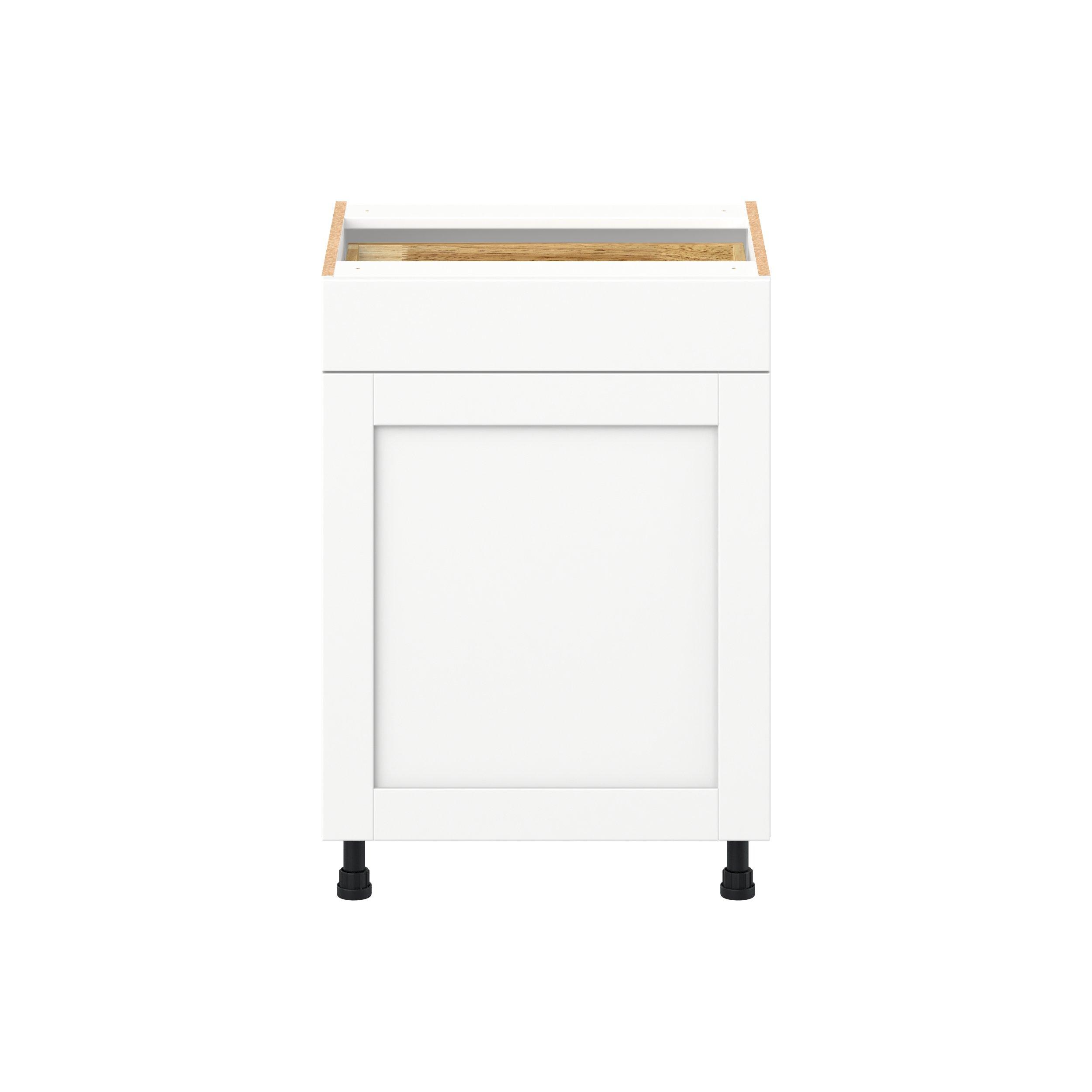Summerhill 24 in. Bright White Vanity Door and Drawer Base Cabinet
