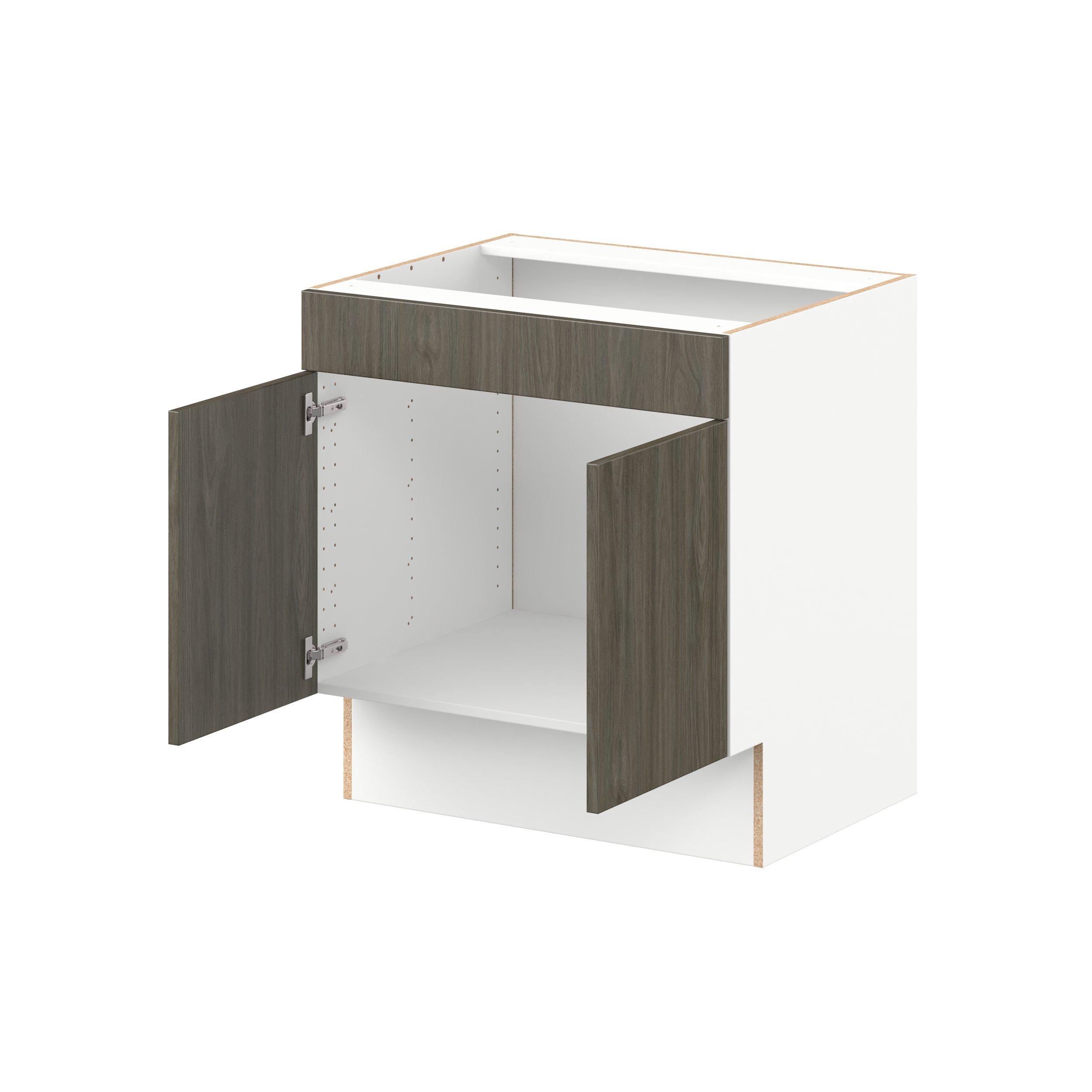 Glenwood 30 in. Burnt Walnut Sink Base Cabinet with False Front - ADA