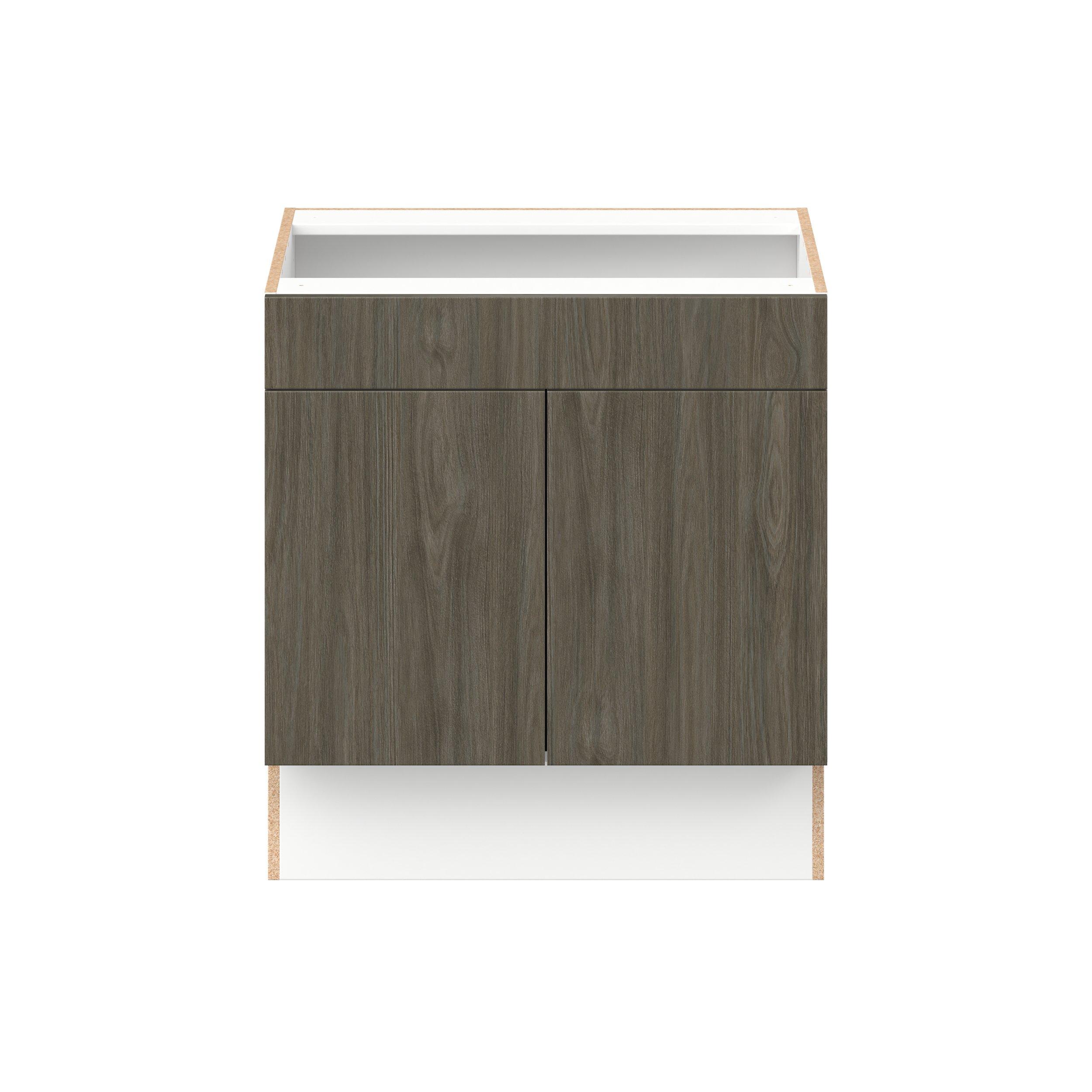 Glenwood 30 in. Burnt Walnut Sink Base Cabinet with False Front - ADA