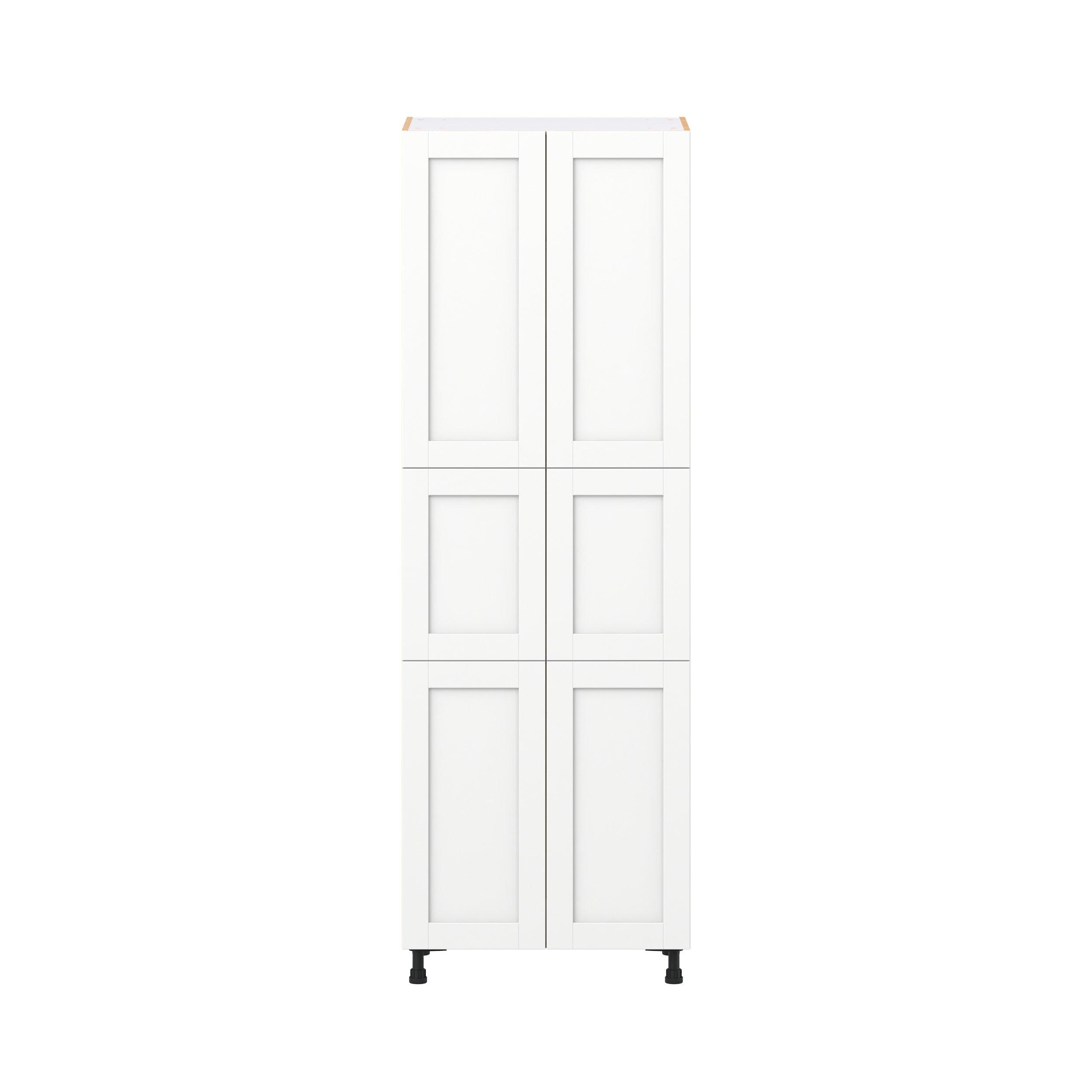 Summerhill 30 in. Bright White Pantry Cabinet with Inner Pull-Out Drawer