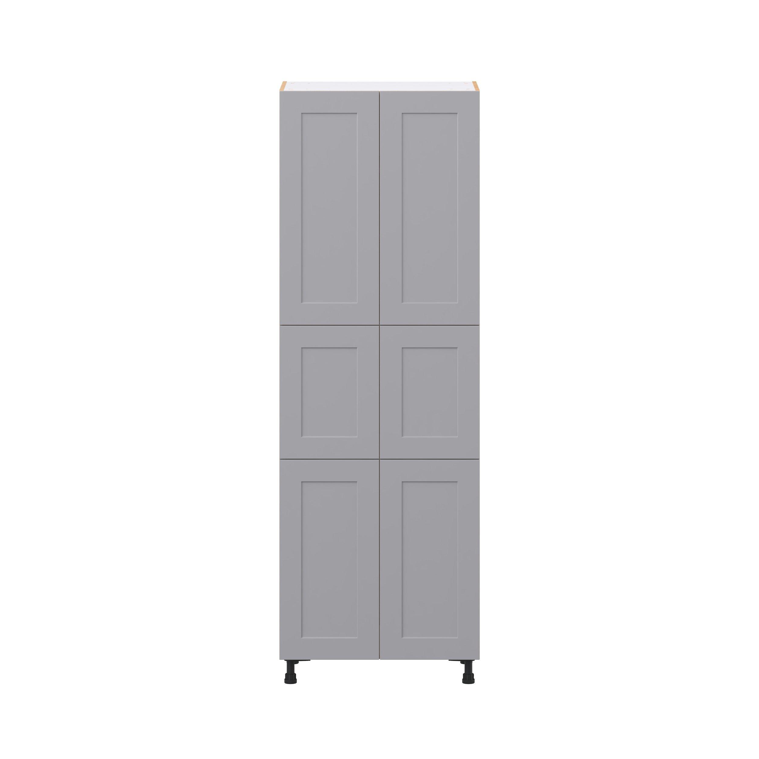 Candler 30 in. Painted Slate Gray Pantry Cabinet with Inner Pull-Out Drawer