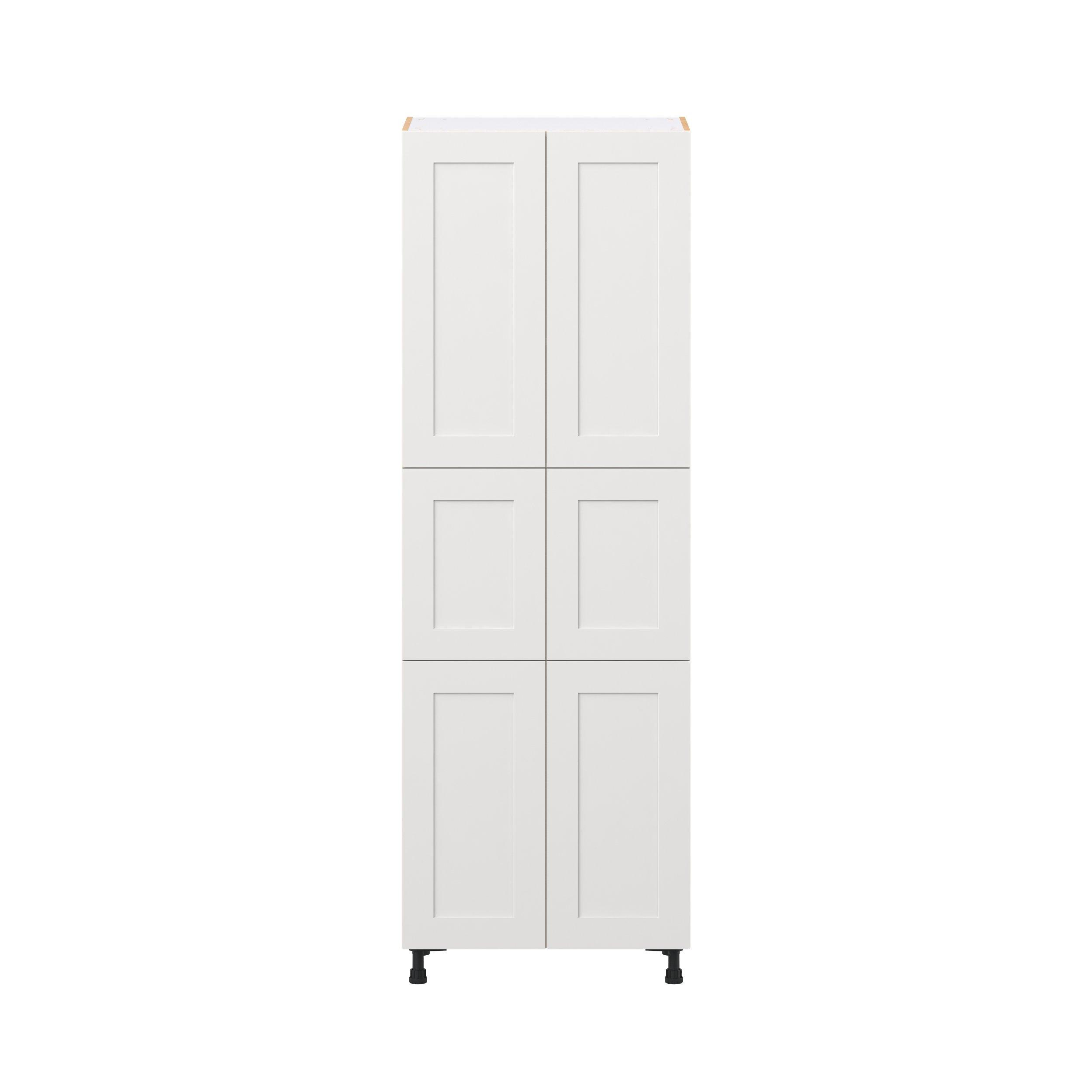 Candler 30 in. Painted Warm White Pantry Cabinet with Inner Pull-Out Drawer