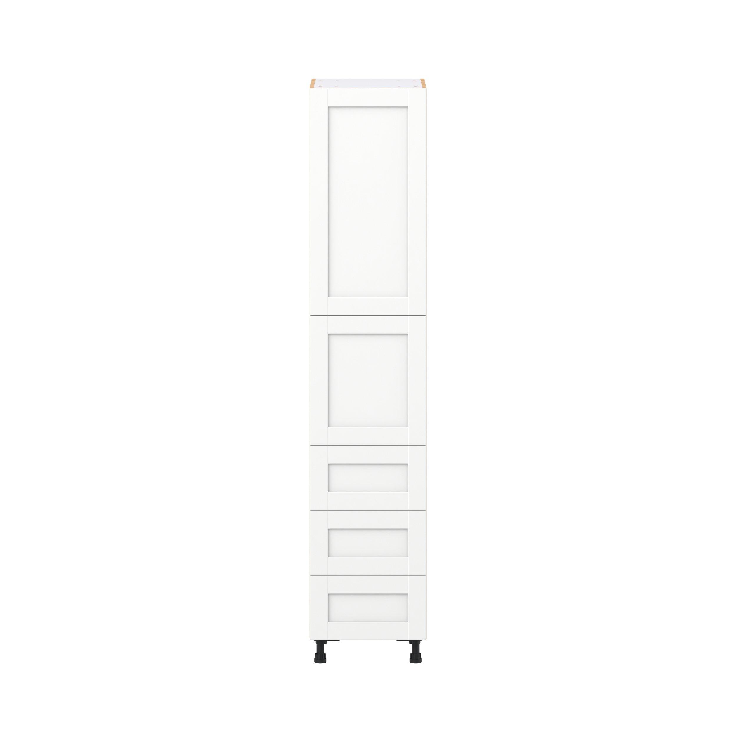 Summerhill 18 in. Bright White Door and Drawer Pantry Cabinet with Inner Pull-Out
