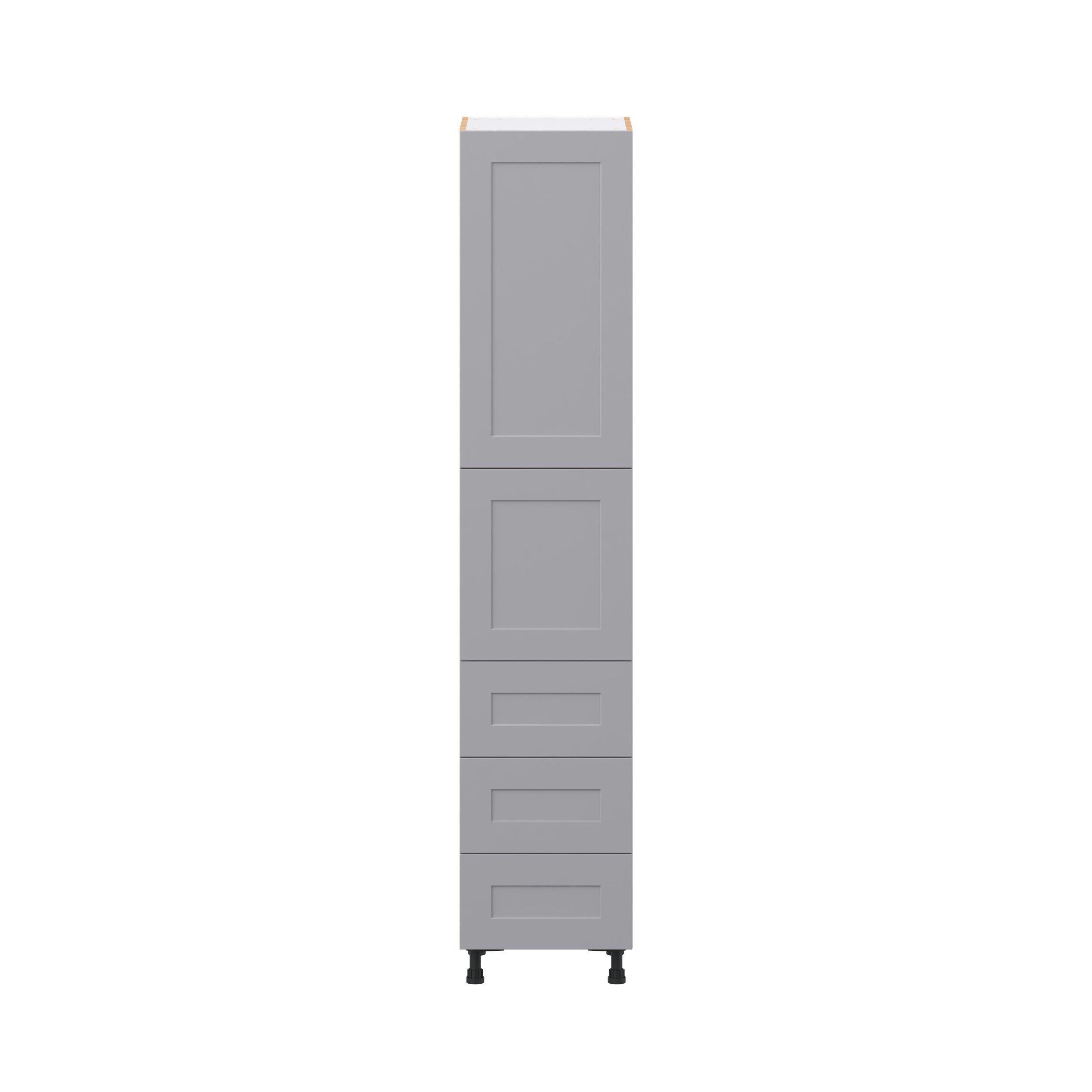 Candler 18 in. Painted Slate Gray Door and Drawer Pantry Cabinet with Inner Pull-Out