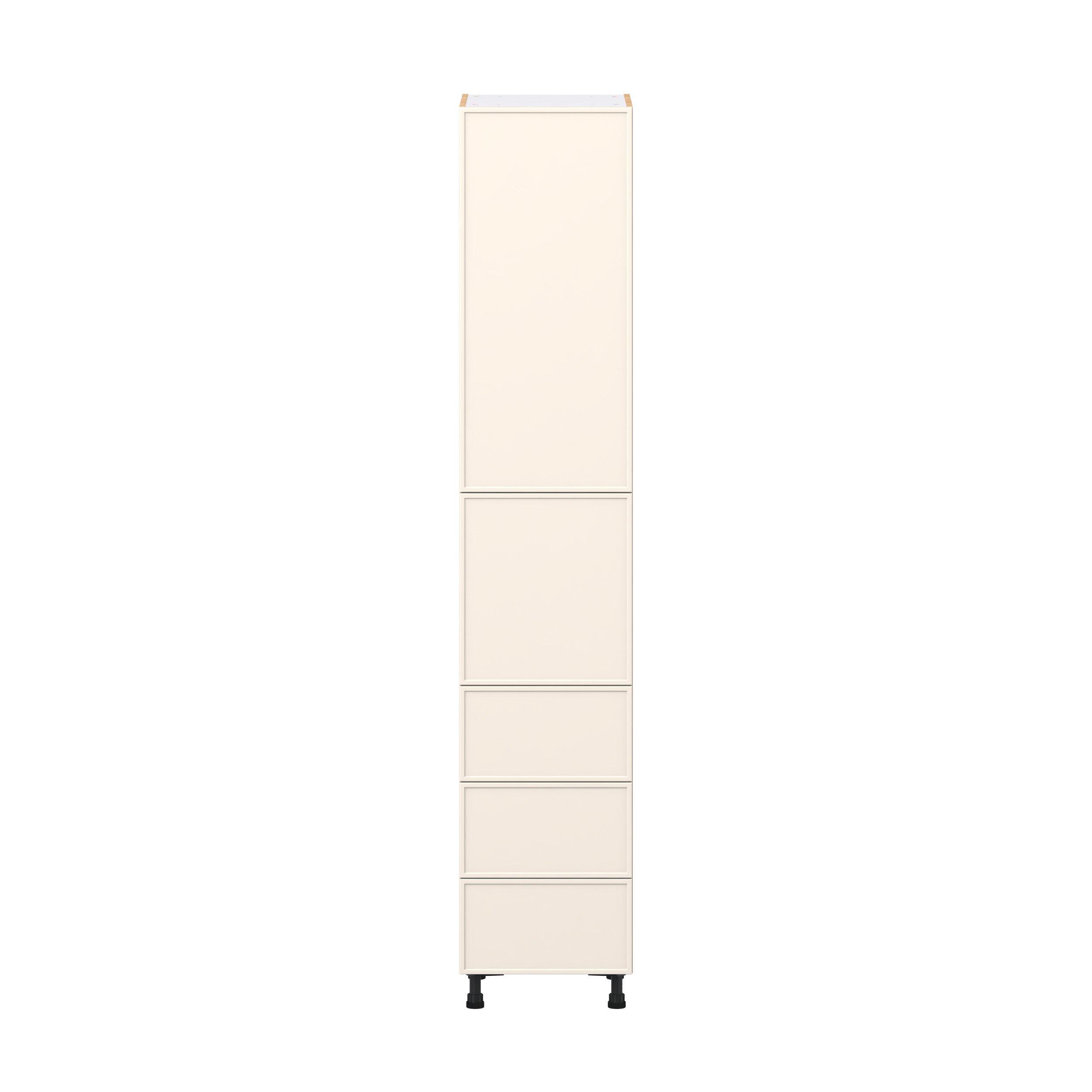 Linden 18 in. Painted Washed Linen Door and Drawer Pantry Cabinet with Inner Pull-Out