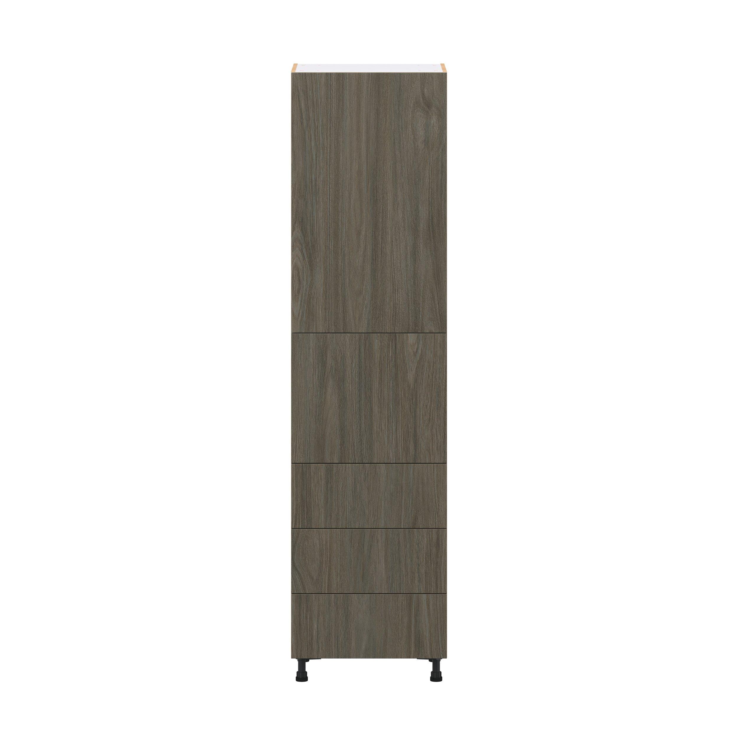 Glenwood 24 in. Burnt Walnut Door and Drawer Pantry Cabinet with Inner Pull-Out