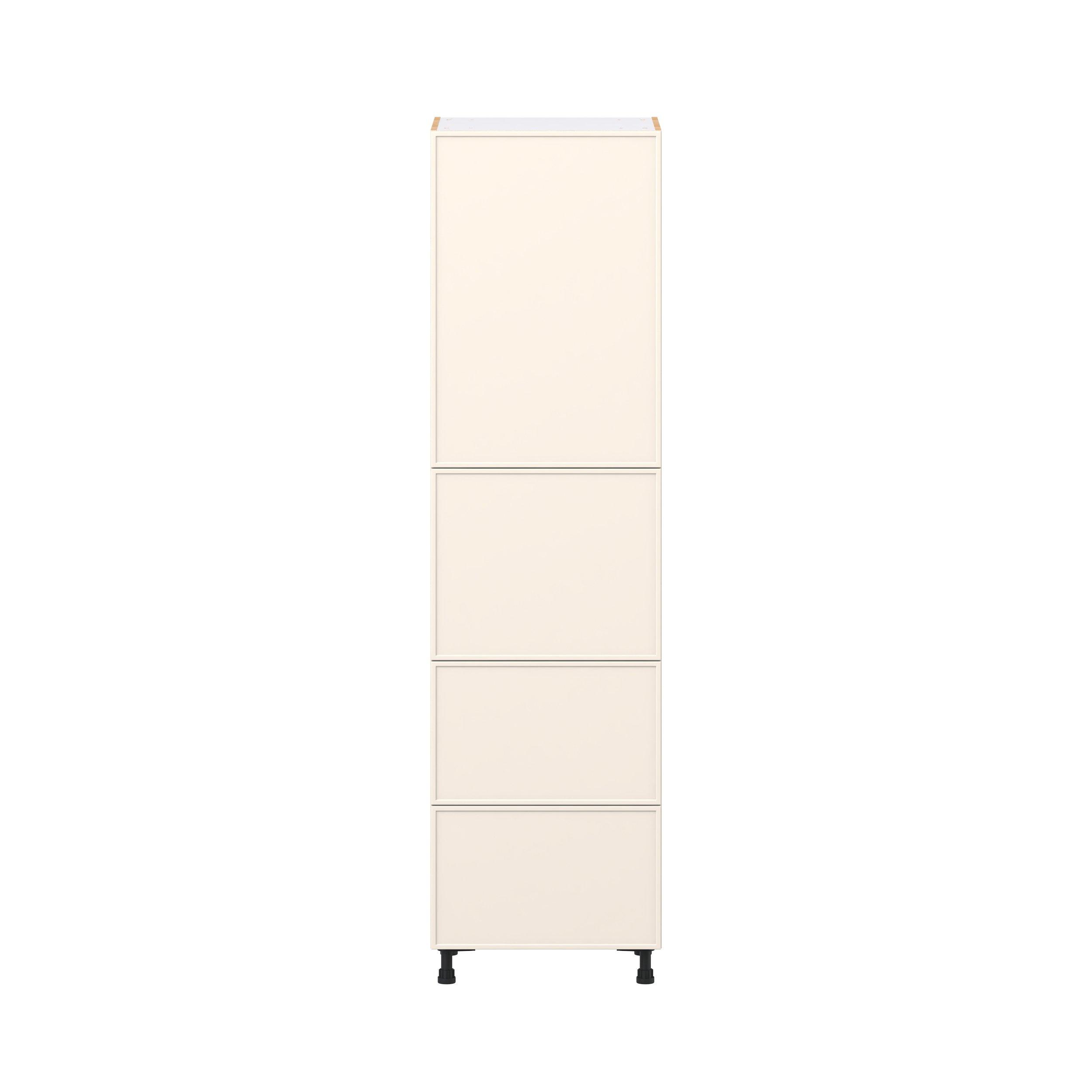 Linden 24 in. Painted Washed Linen Door and Drawer Pantry Cabinet with Inner Pull-Out