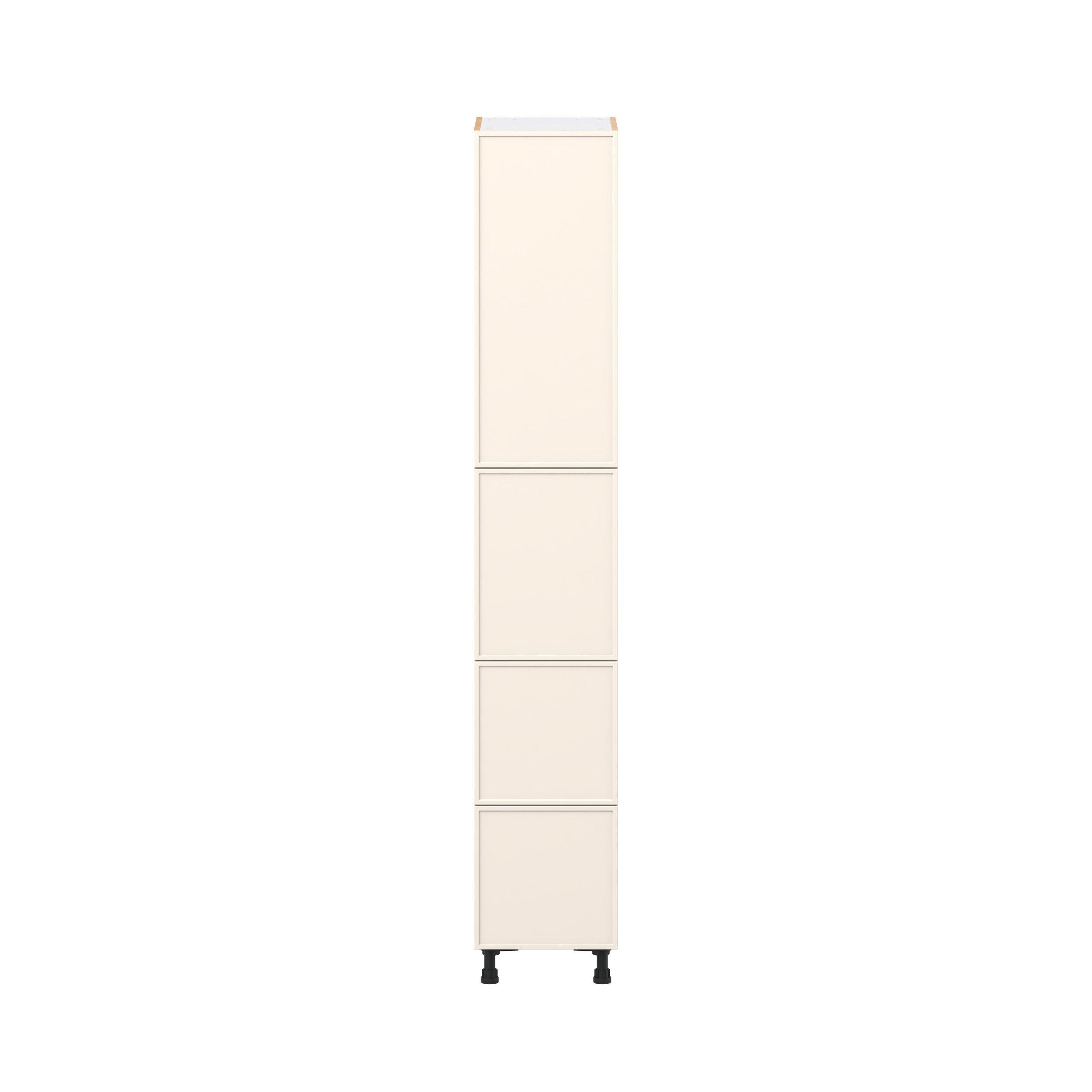 Linden 15 in. Painted Washed Linen Door and Drawer Pantry Cabinet with Inner Pull-Out