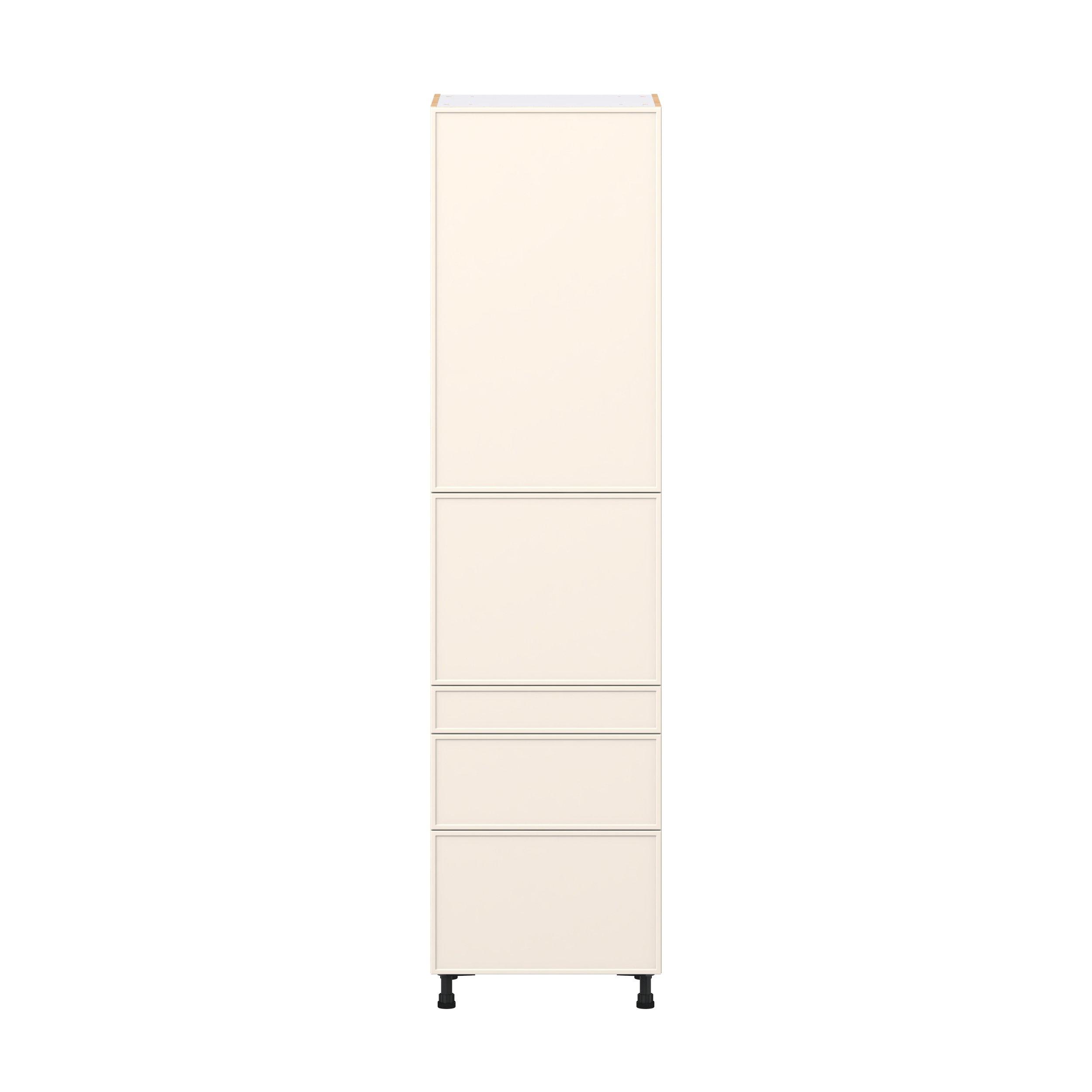 Linden 24 in. Painted Washed Linen Door and Drawer Pantry Cabinet with Inner Pull-Out