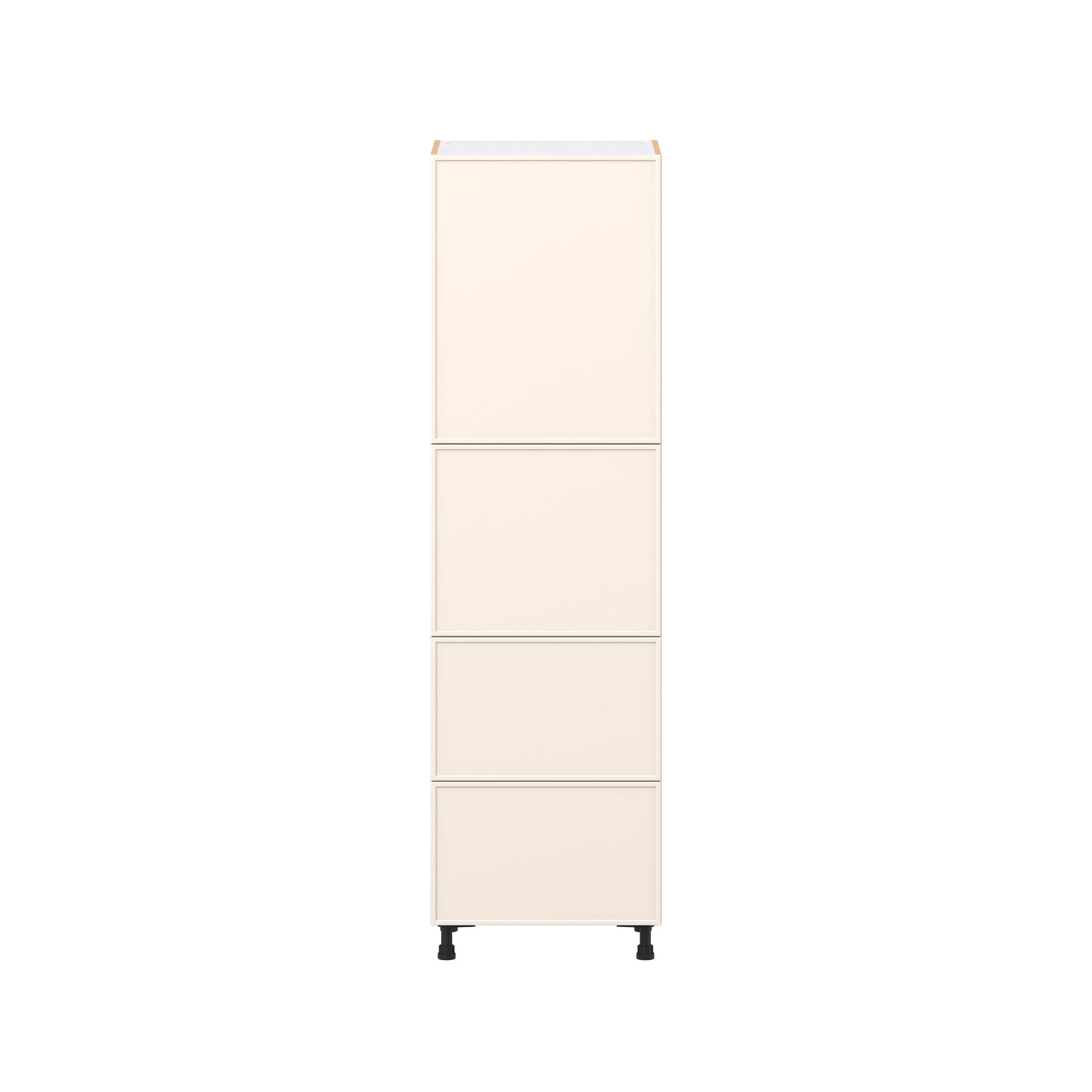 Linden 24 in. Painted Washed Linen Door and Drawer Pantry Cabinet with Inner Pull-Out