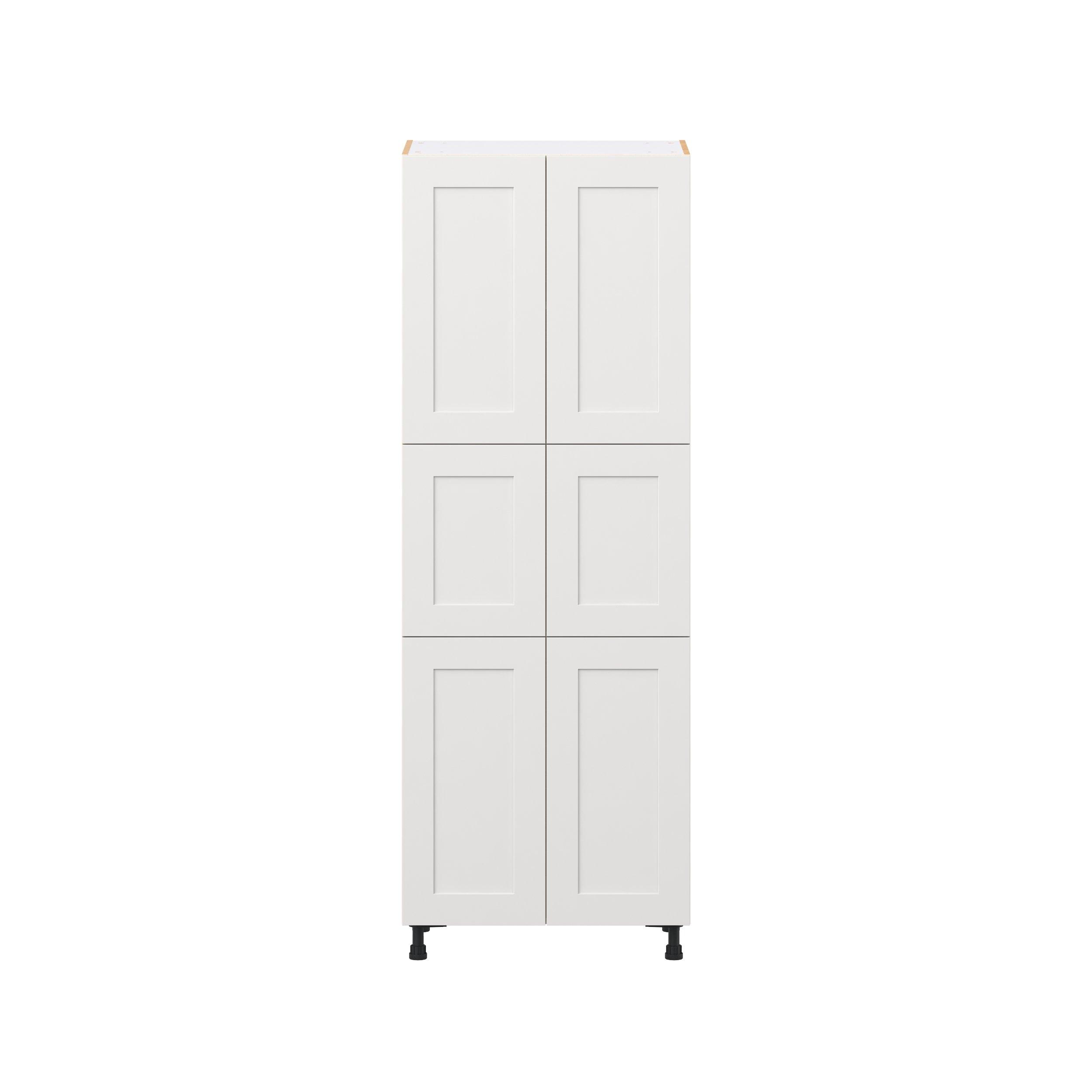 Candler 30 in. Painted Warm White Pantry Cabinet with Inner Pull-Out Drawer