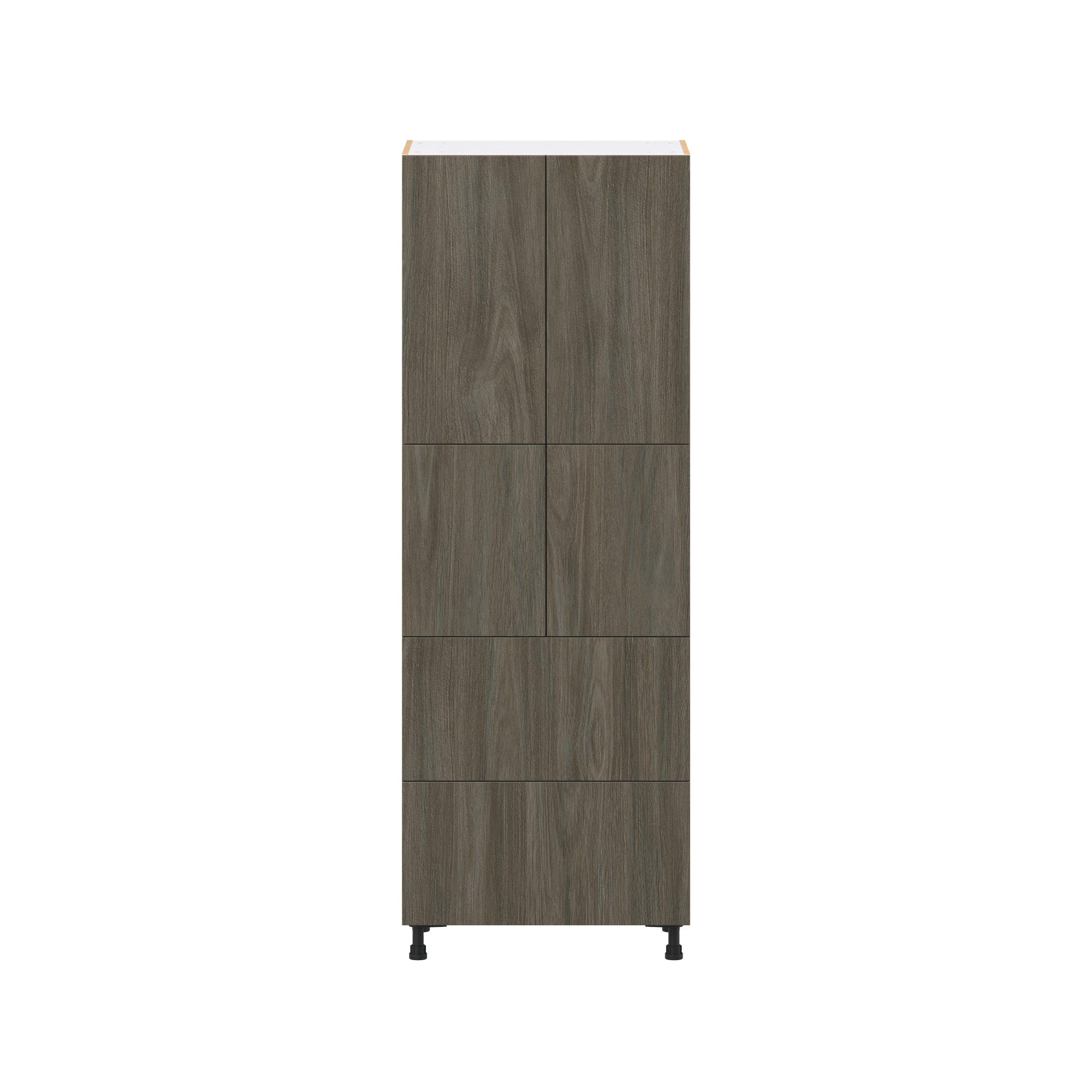 Glenwood 30 in. Burnt Walnut Door and Drawer Pantry Cabinet with Inner Pull-Out