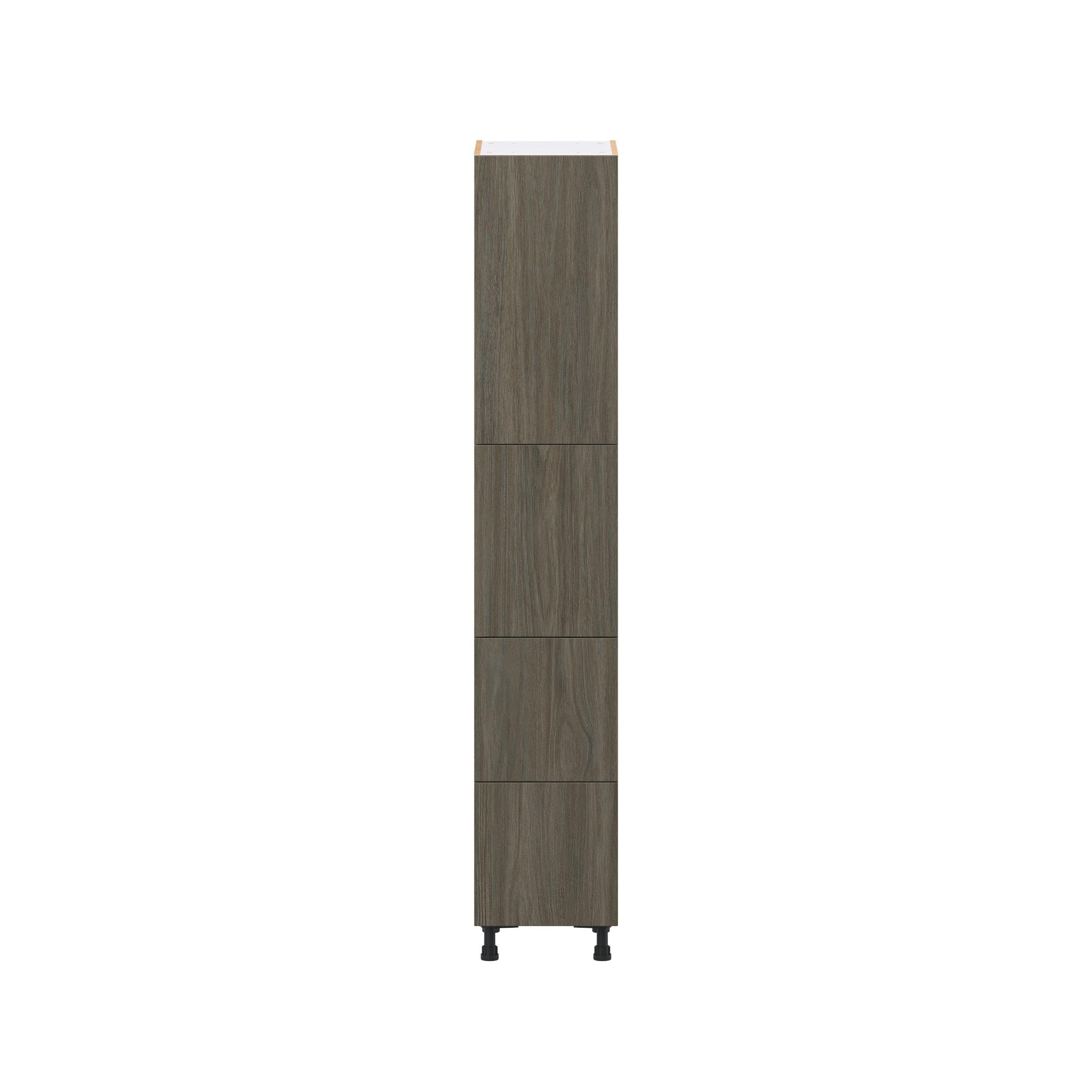 Glenwood 15 in. Burnt Walnut Door and Drawer Pantry Cabinet with Inner Pull-Out