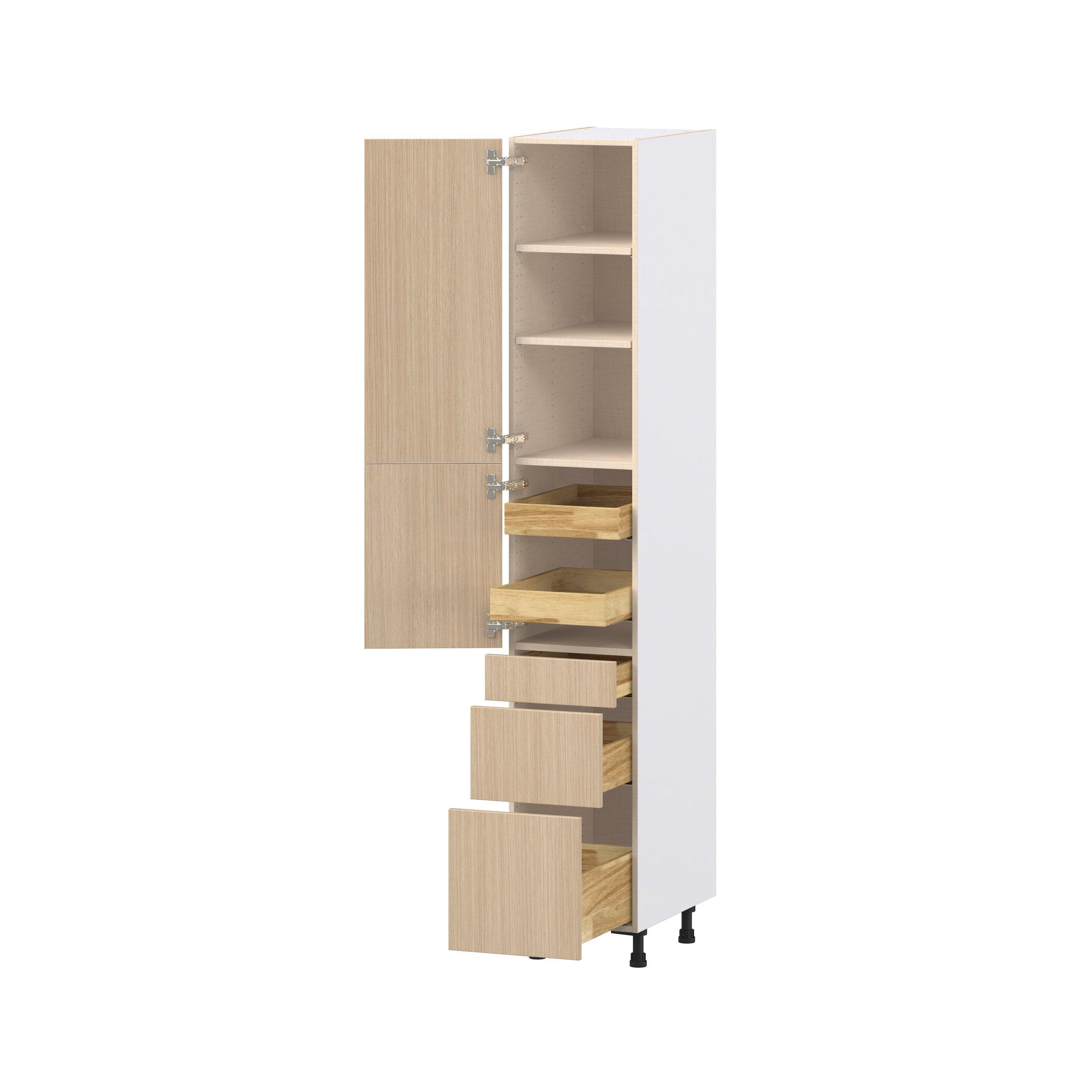Glenwood 15 in. Mojavi Oak Door and Drawer Pantry Cabinet with Inner Pull-Out