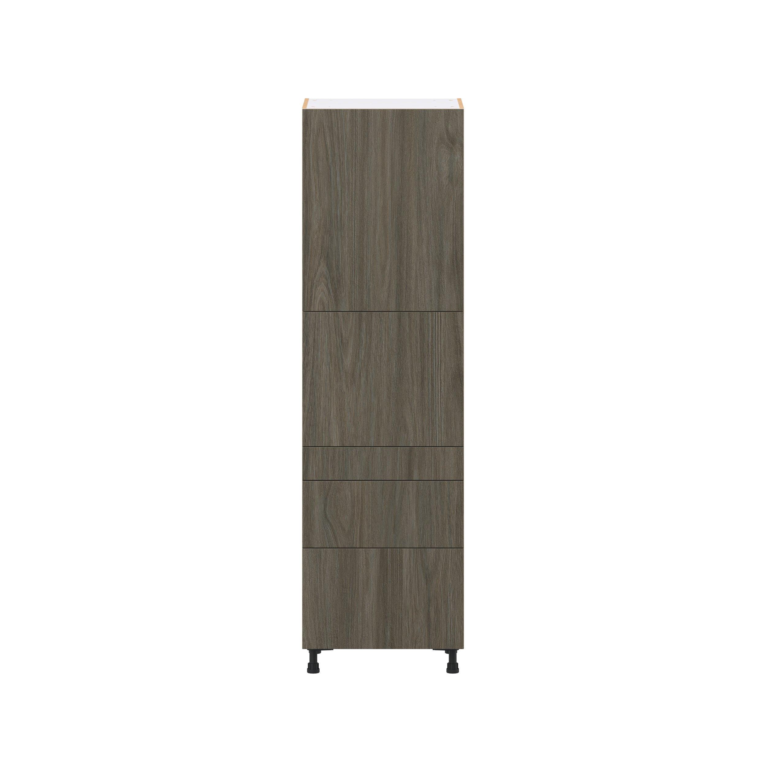 Glenwood 24 in. Burnt Walnut Door and Drawer Pantry Cabinet with Inner Pull-Out