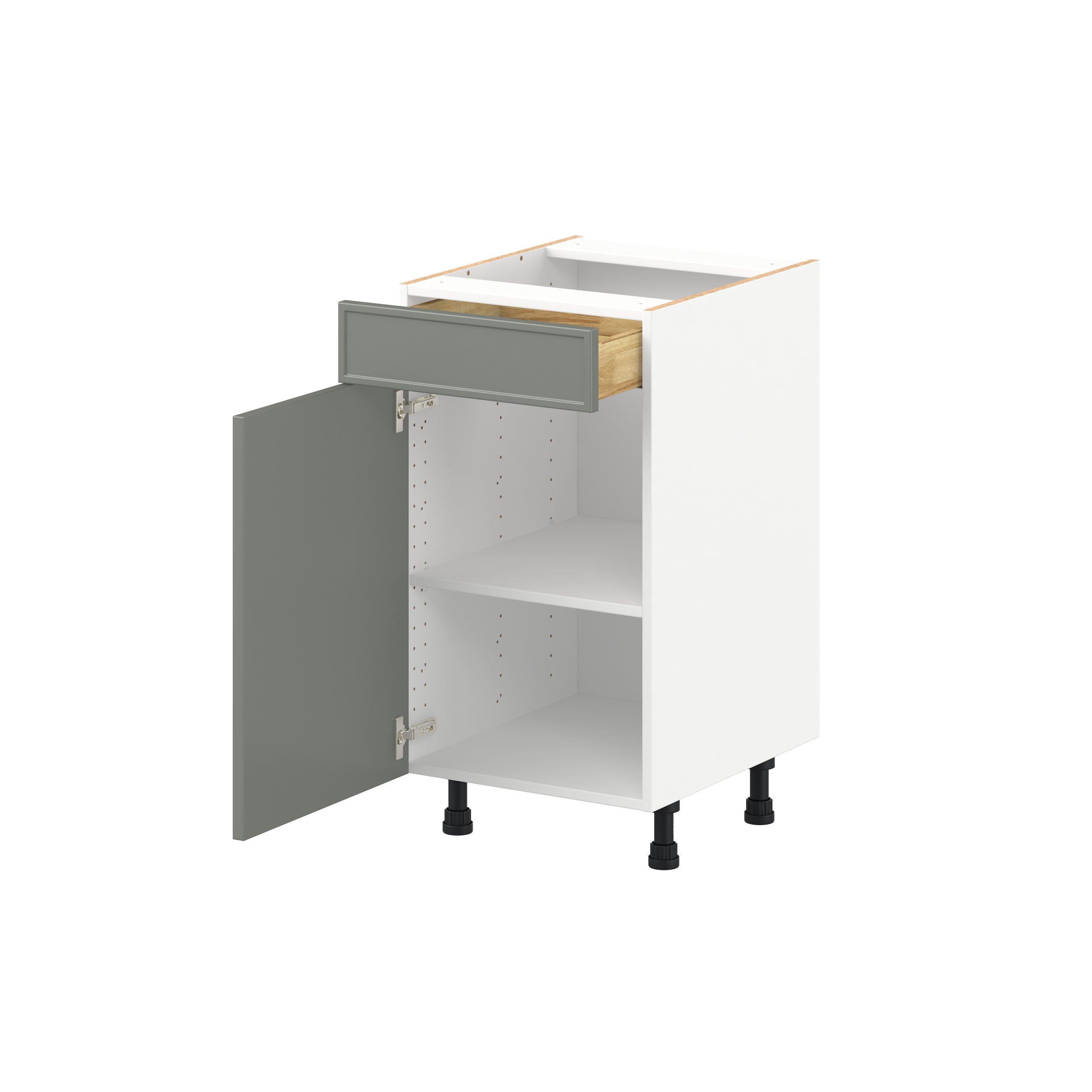 Linden 18 in. Painted Moss Green Vanity Door and Drawer Base Cabinet
