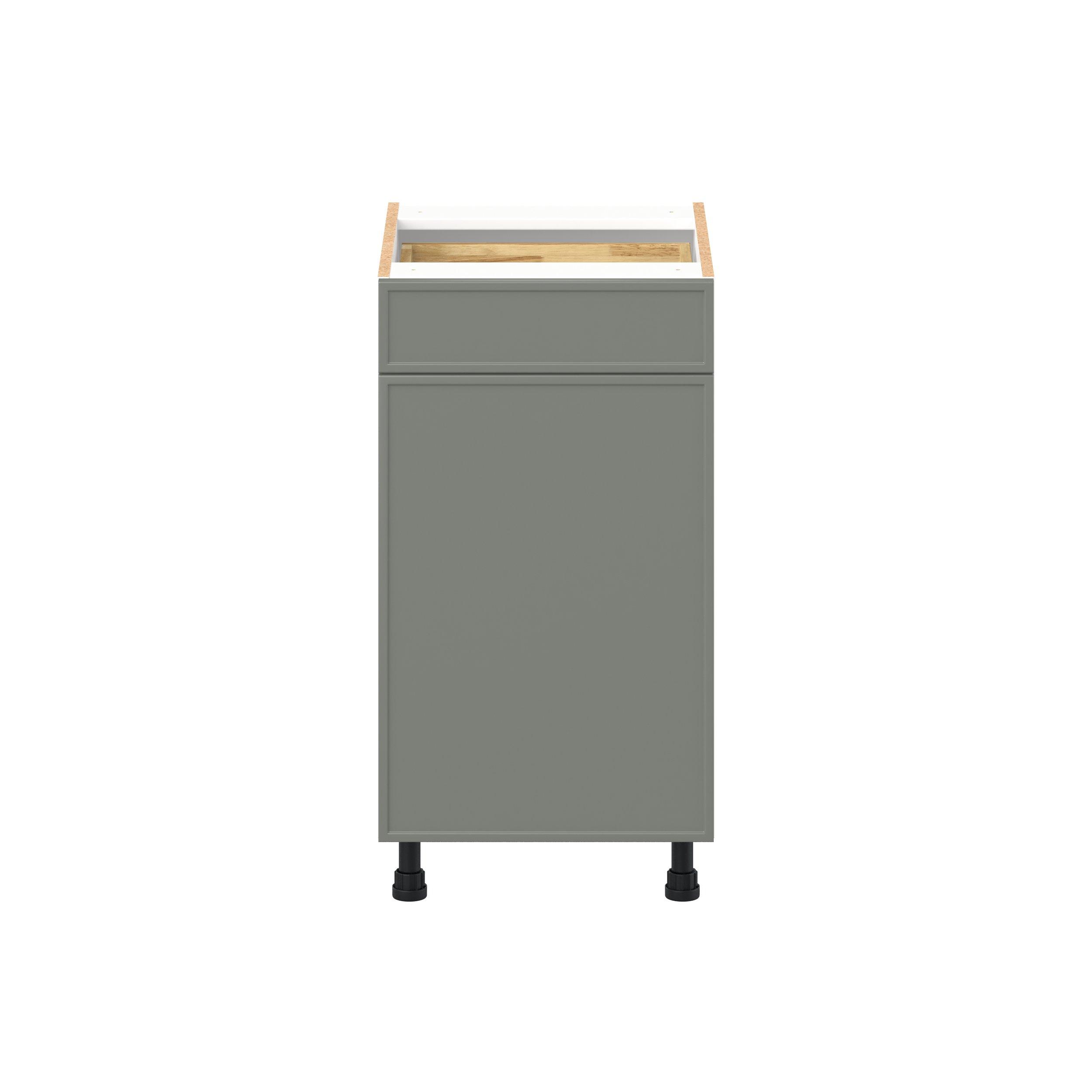 Linden 18 in. Painted Moss Green Vanity Door and Drawer Base Cabinet