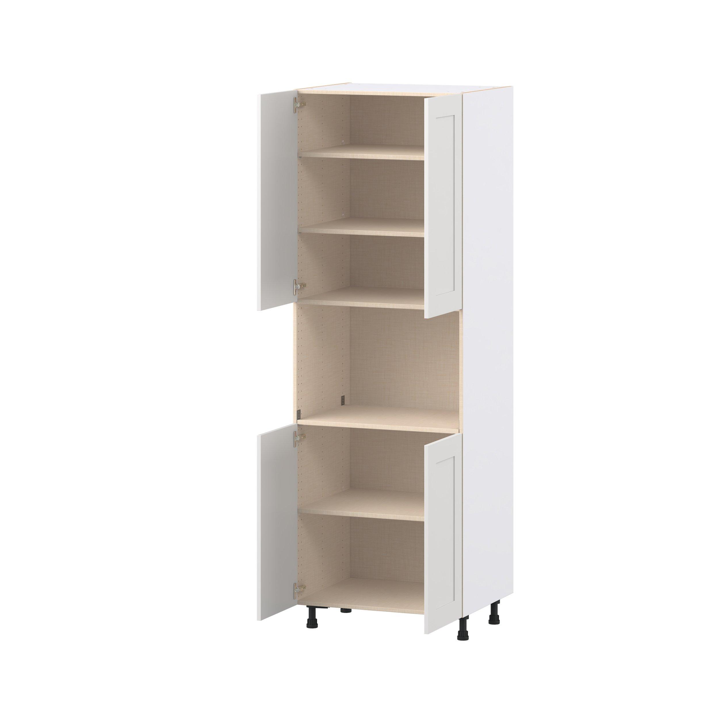 Candler 30 in. Painted Warm White Door Microwave Pantry Cabinet