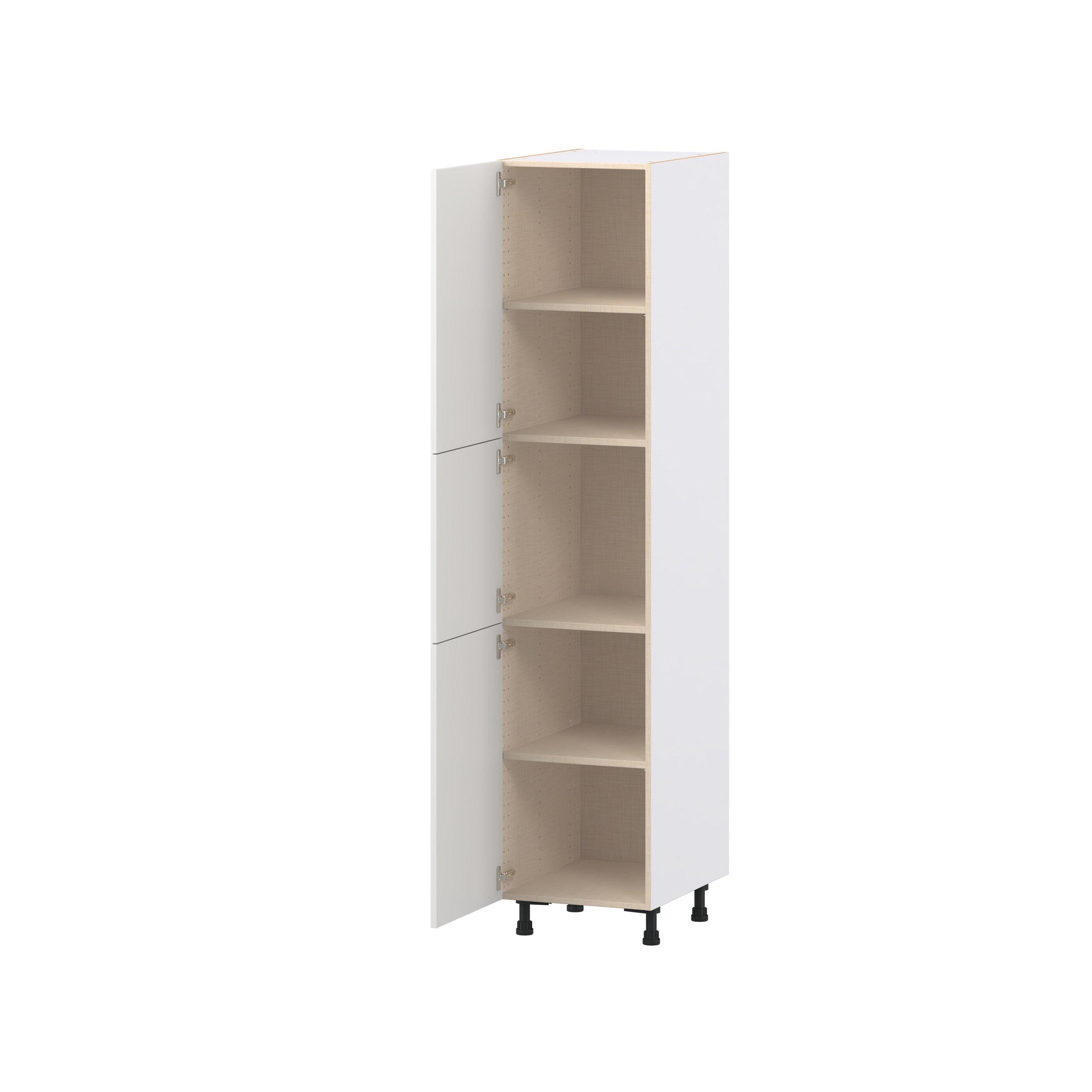 Candler 18 in. Painted Warm White Door Pantry Cabinet