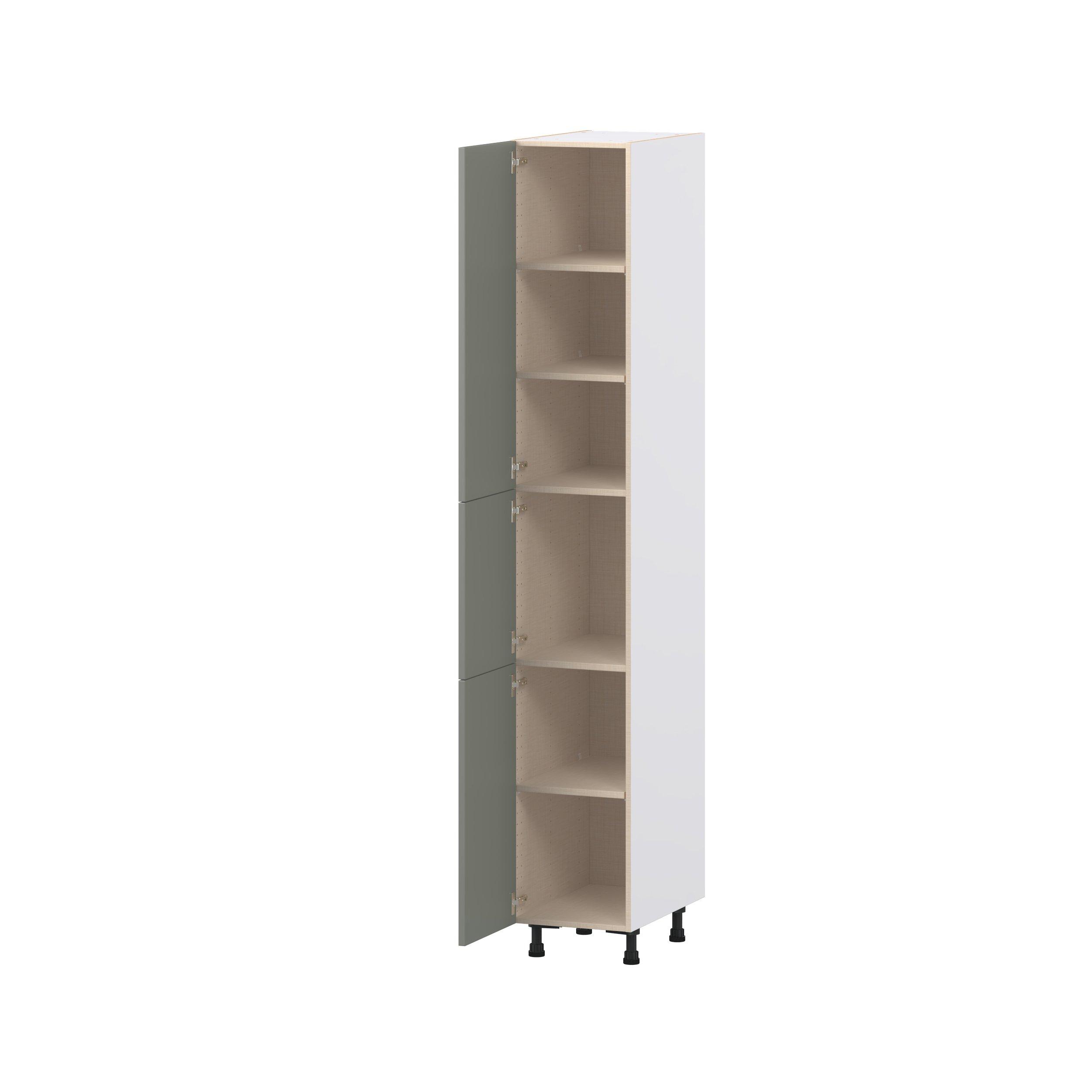 Linden 15 in. Painted Moss Green Door Pantry Cabinet