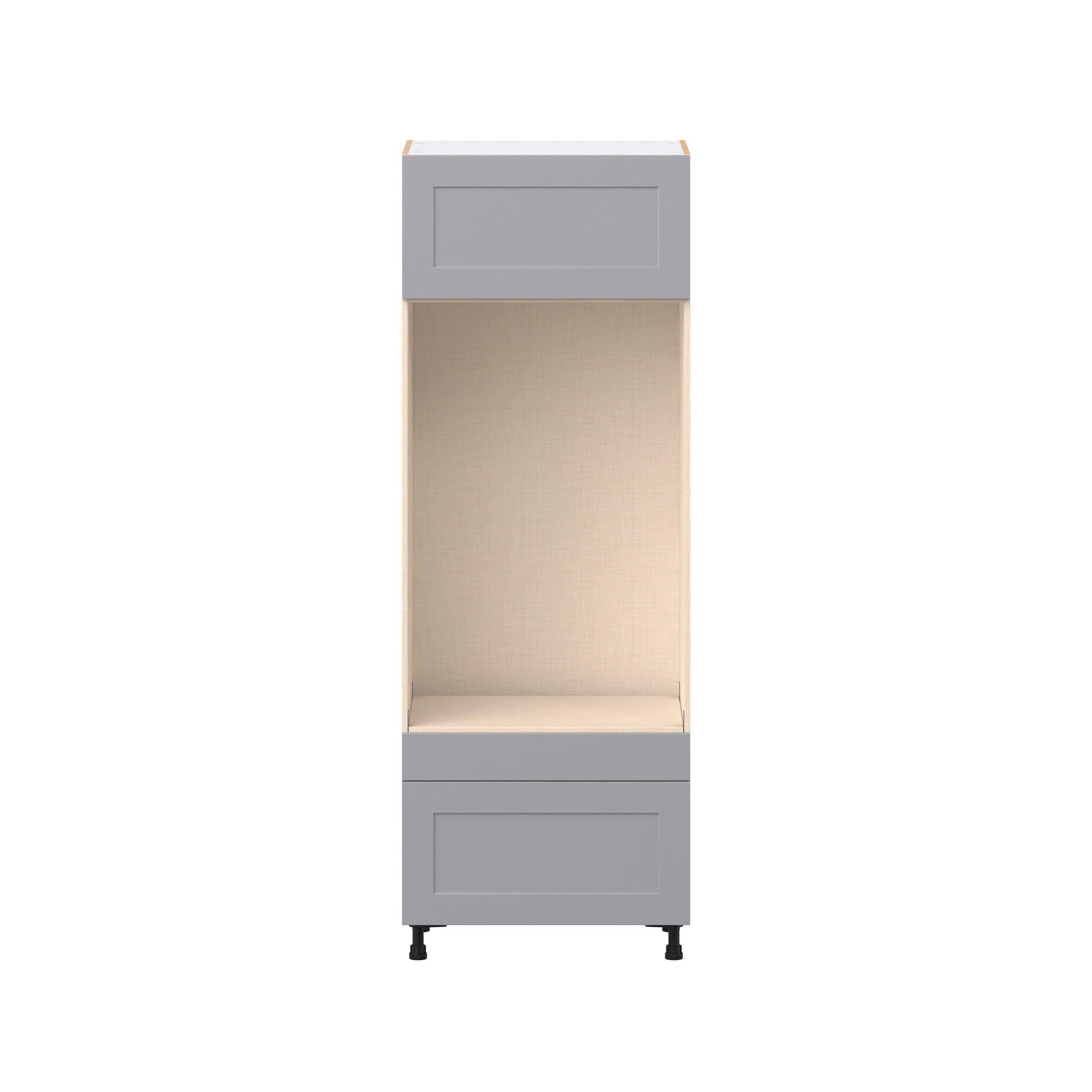 Candler 30 in. Painted Slate Gray Lift Up Door and Drawer Microwave/Oven Pantry Cabinet