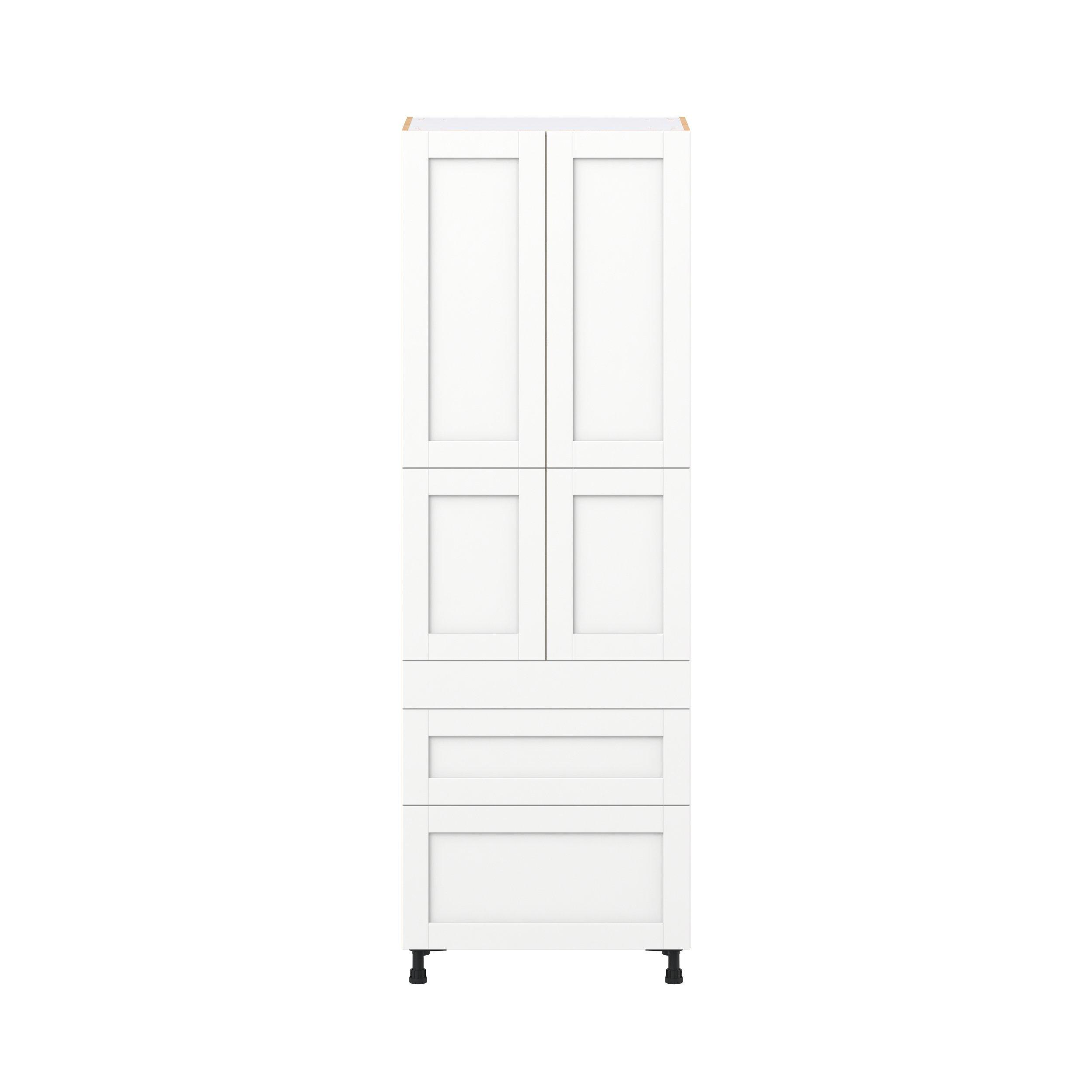 Summerhill 30 in. Bright White Door and Drawer Pantry Cabinet with Inner Pull-Out