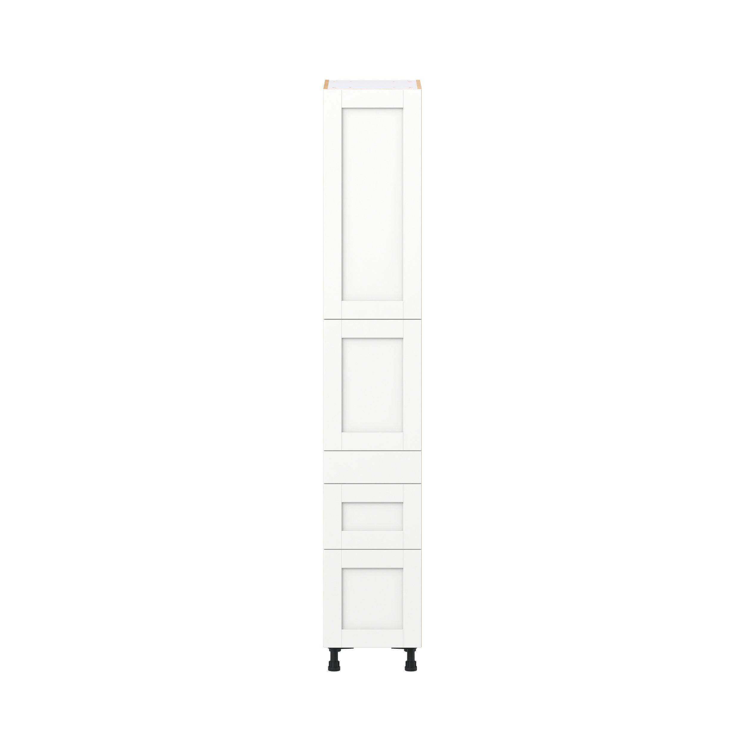 Summerhill 15 in. Bright White Door and Drawer Pantry Cabinet with Inner Pull-Out
