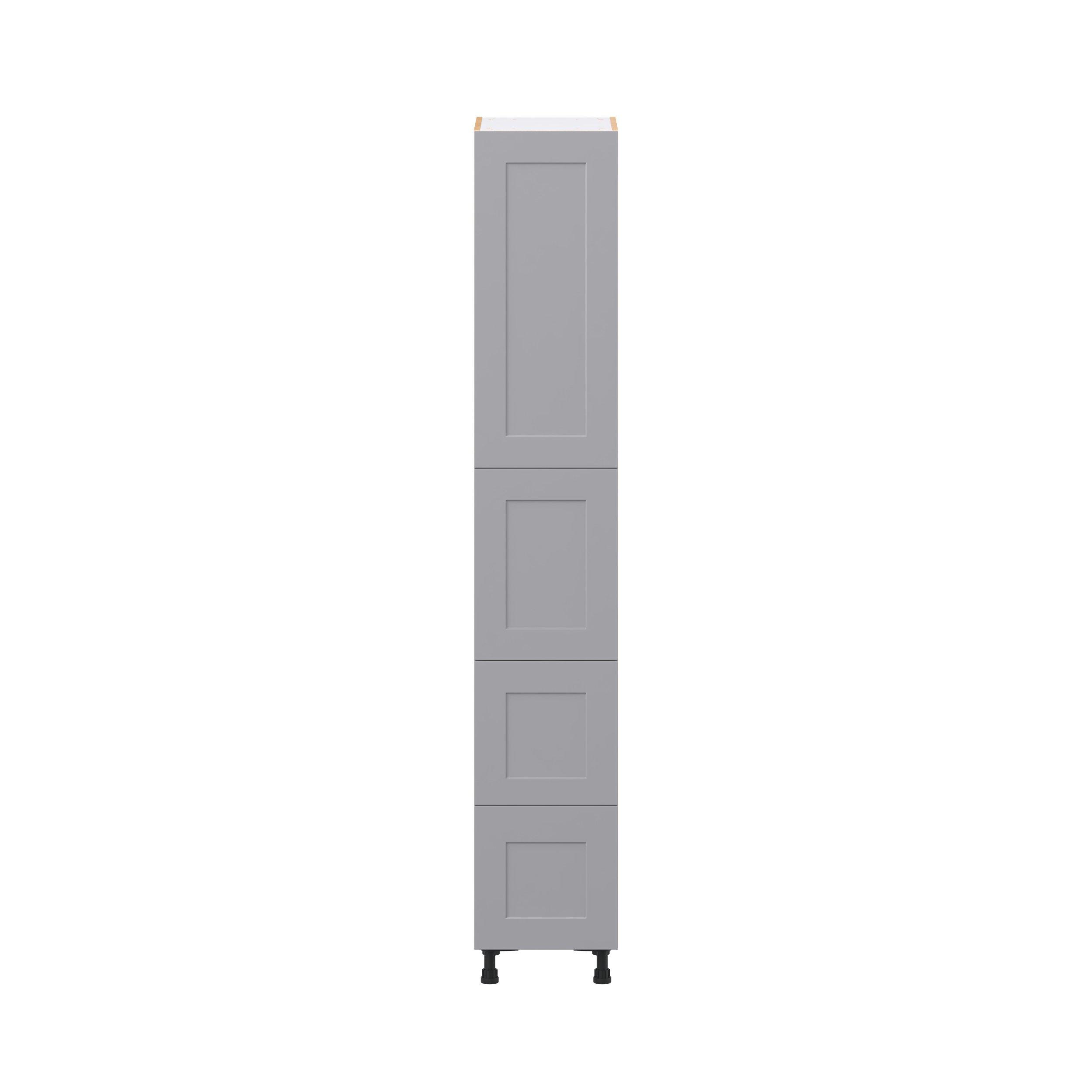 Candler 15 in. Painted Slate Gray Door and Drawer Pantry Cabinet with Inner Pull-Out