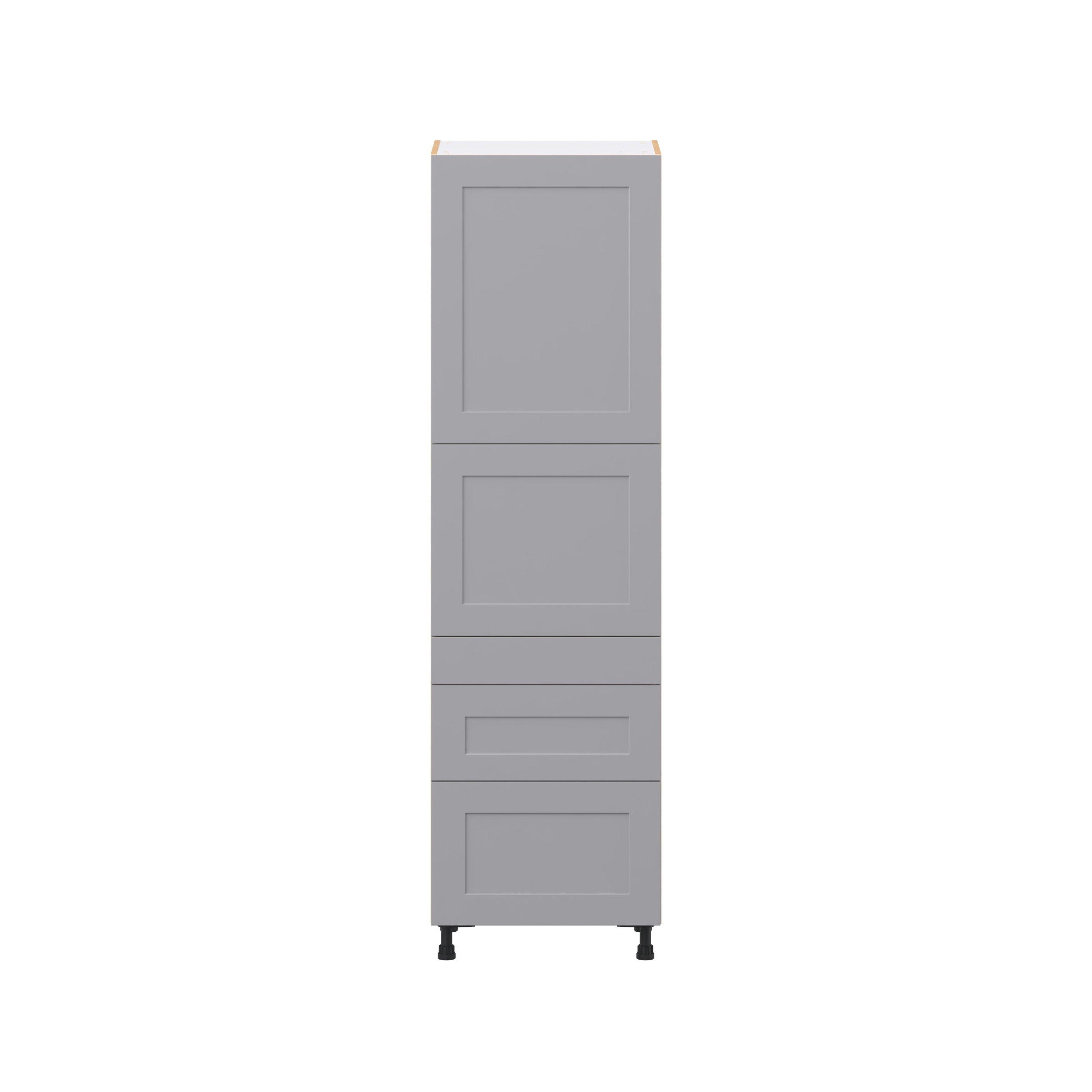 Candler 24 in. Painted Slate Gray Door and Drawer Pantry Cabinet with Inner Pull-Out