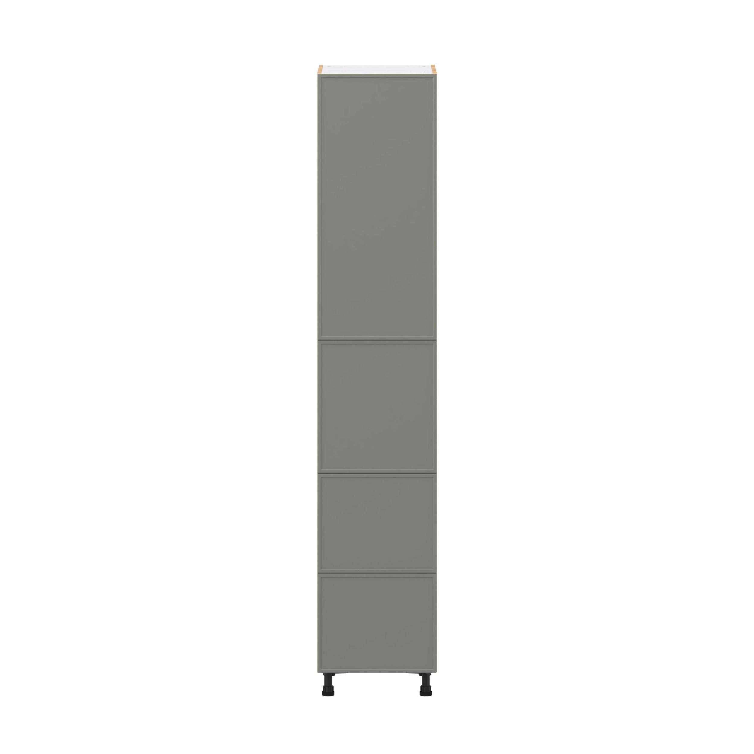 Linden 18 in. Painted Moss Green Door and Drawer Pantry Cabinet with Inner Pull-Out