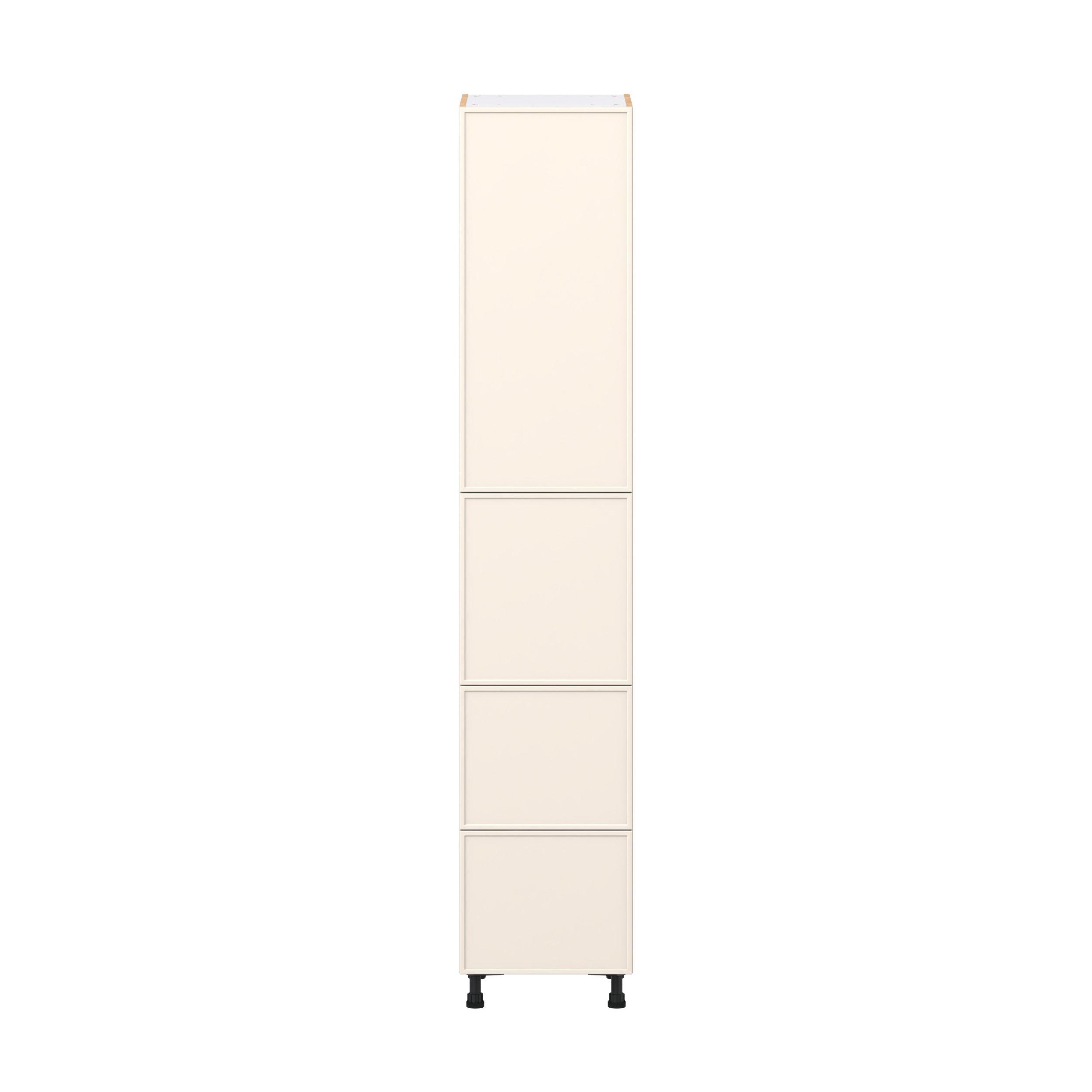 Linden 18 in. Painted Washed Linen Door and Drawer Pantry Cabinet with Inner Pull-Out