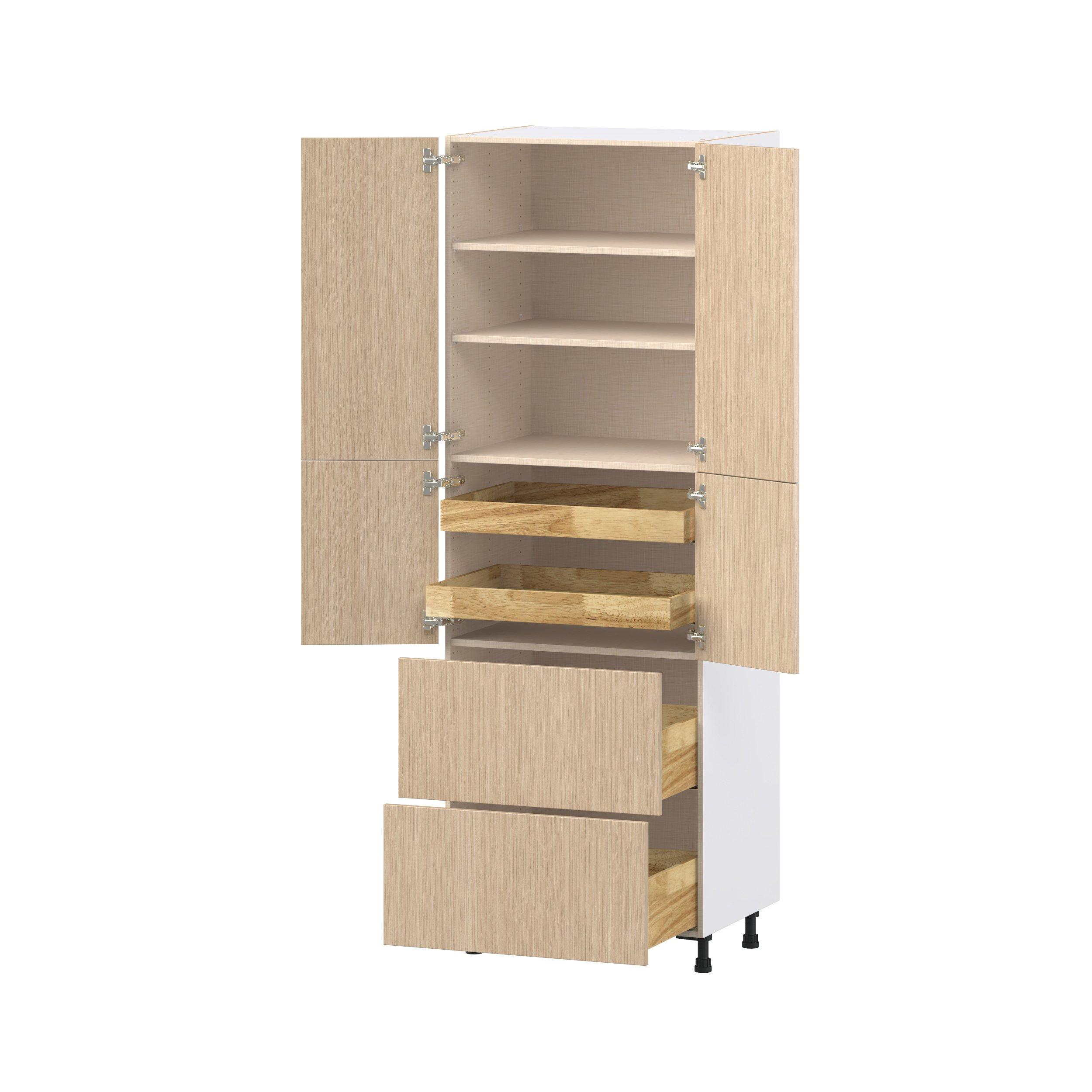 Glenwood 30 in. Mojavi Oak Door and Drawer Pantry Cabinet with Inner Pull-Out