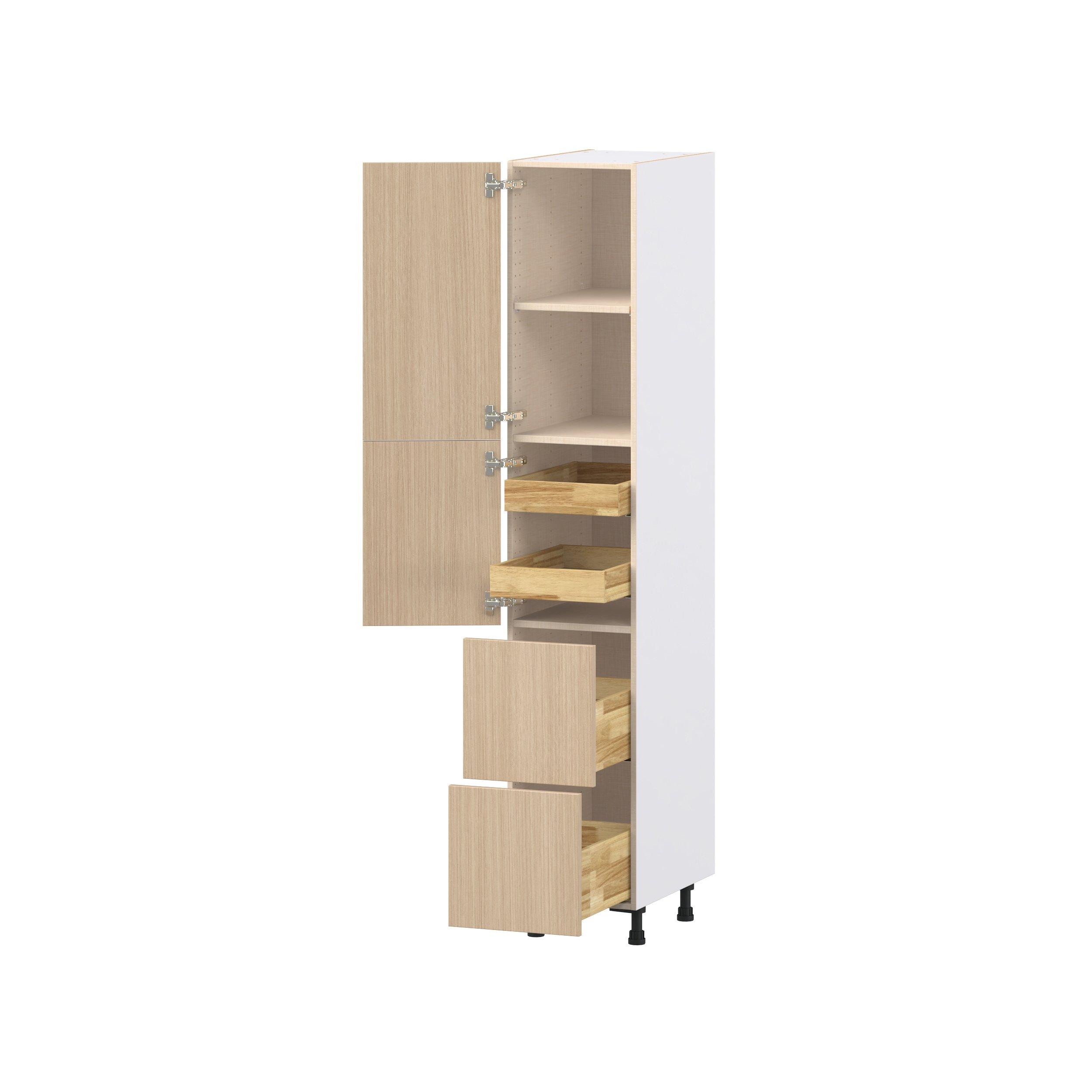 Glenwood 15 in. Mojavi Oak Door and Drawer Pantry Cabinet with Inner Pull-Out