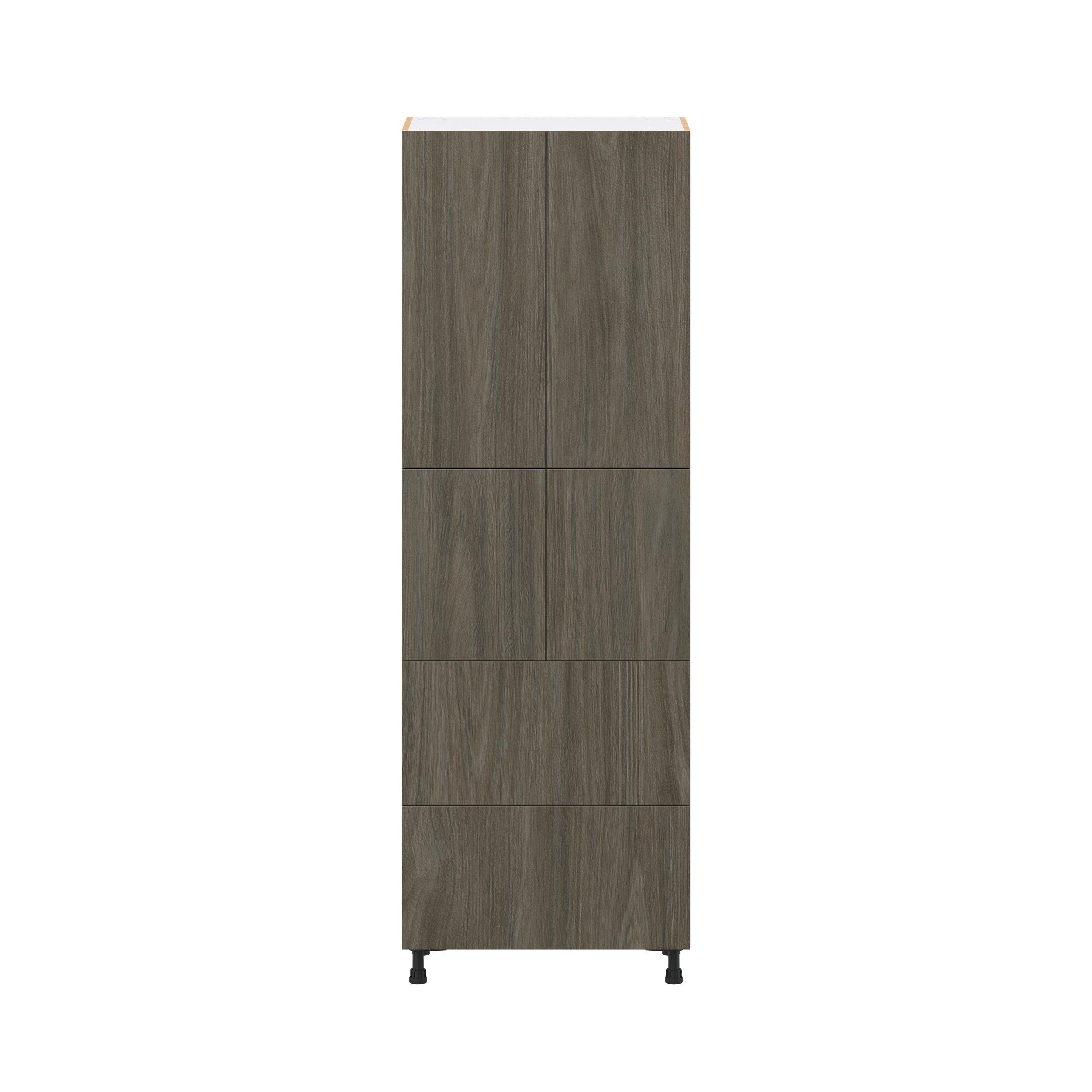 Glenwood 30 in. Burnt Walnut Door and Drawer Pantry Cabinet with Inner Pull-Out