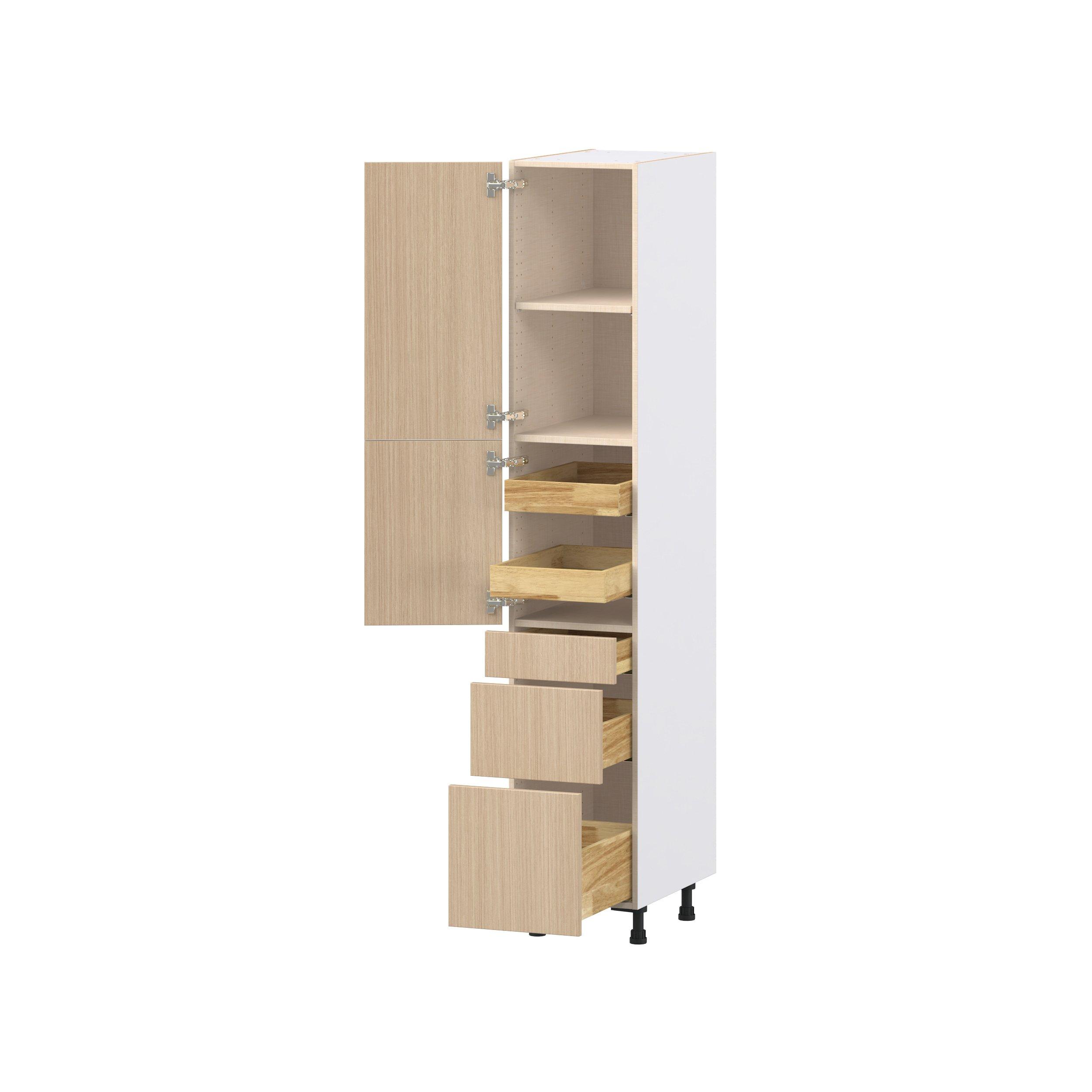 Glenwood 15 in. Mojavi Oak Door and Drawer Pantry Cabinet with Inner Pull-Out