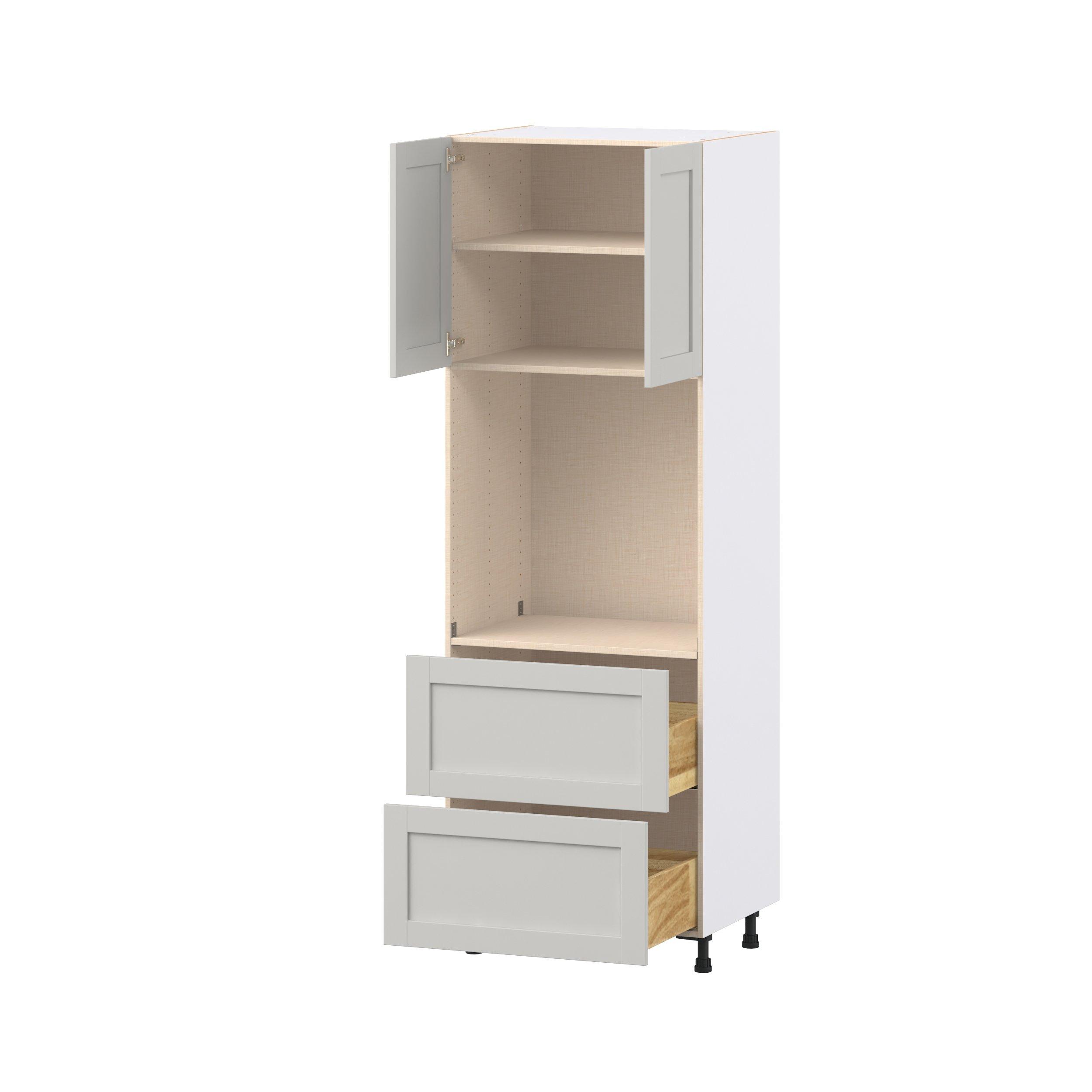 Summerhill 30 in. Light Gray Door and Drawer Single Oven Pantry Cabinet