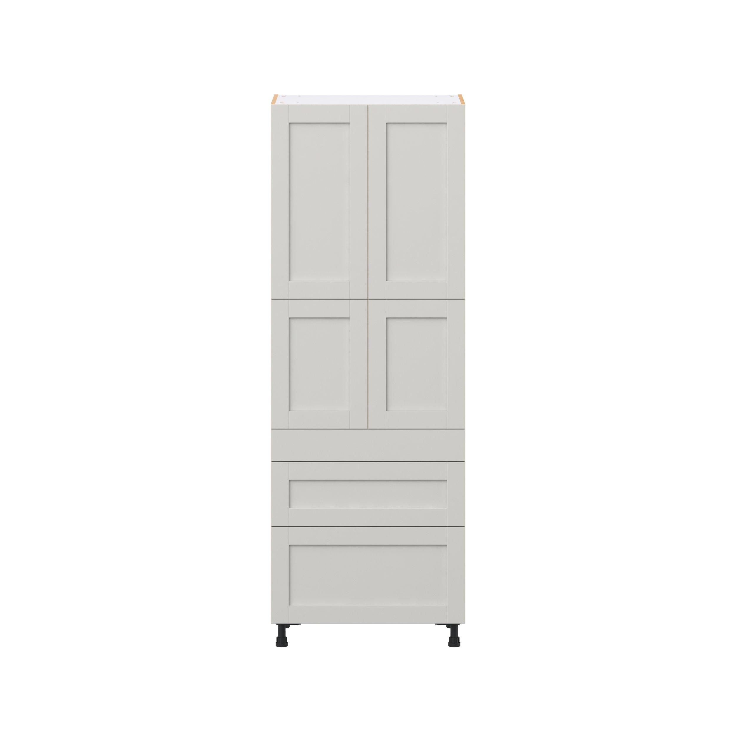 Summerhill 30 in. Light Gray Door and Drawer Pantry Cabinet with Inner Pull-Out