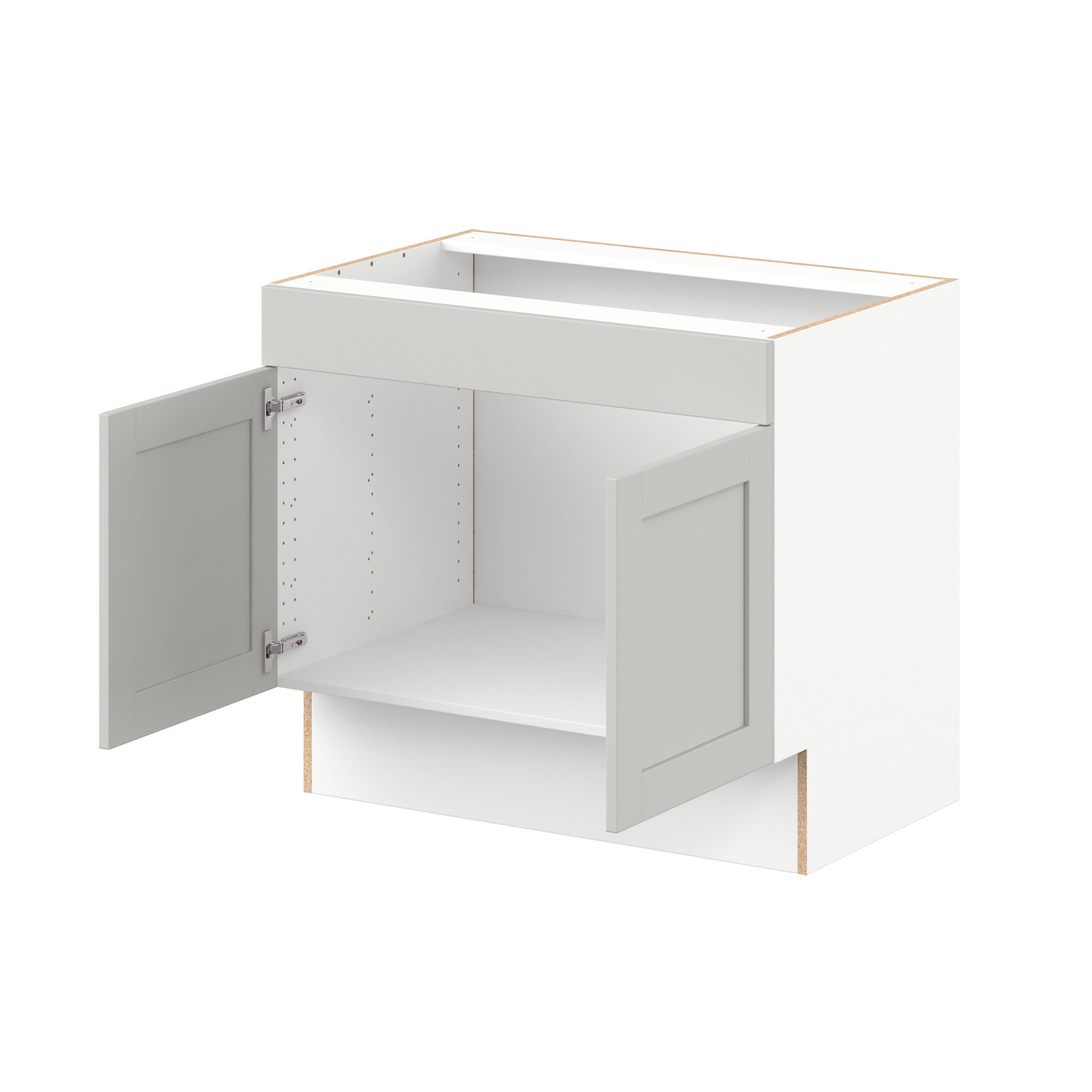 Summerhill 36 in. Light Gray Sink Base Cabinet with False Front
