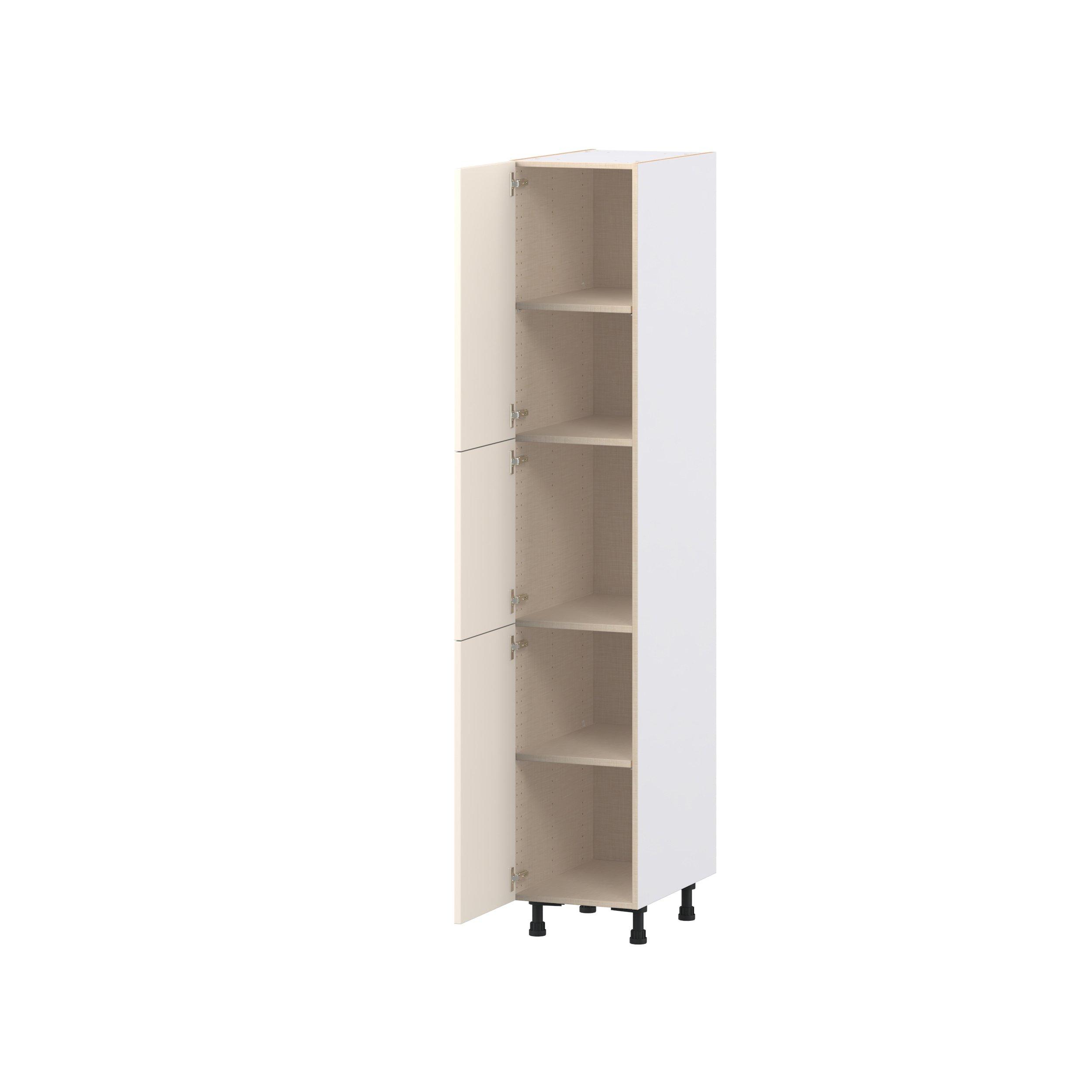 Linden 15 in. Painted Washed Linen Door Pantry Cabinet