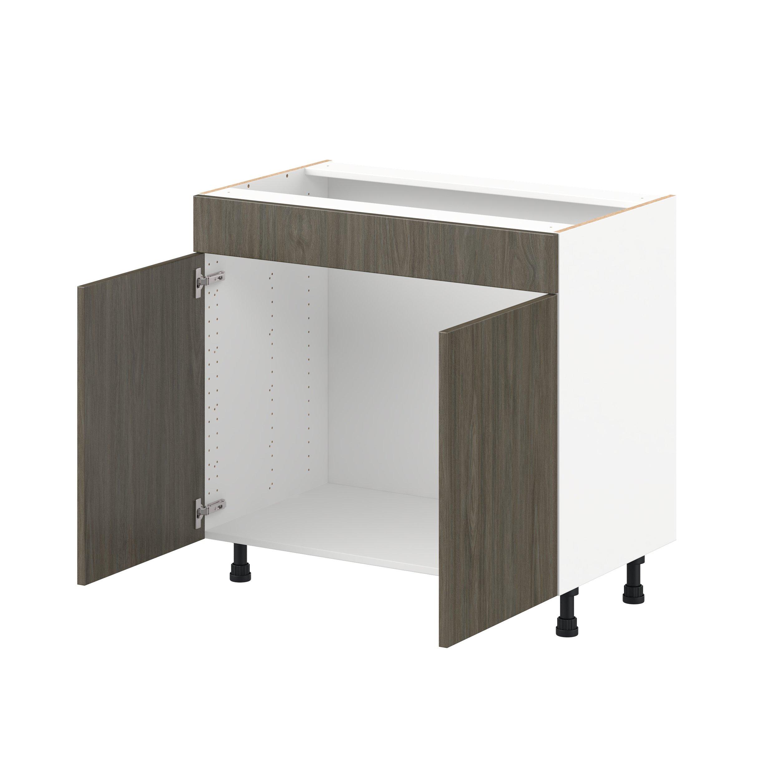 Glenwood 36 in. Burnt Walnut Vanity Sink Base Cabinet with False Front  - ADA