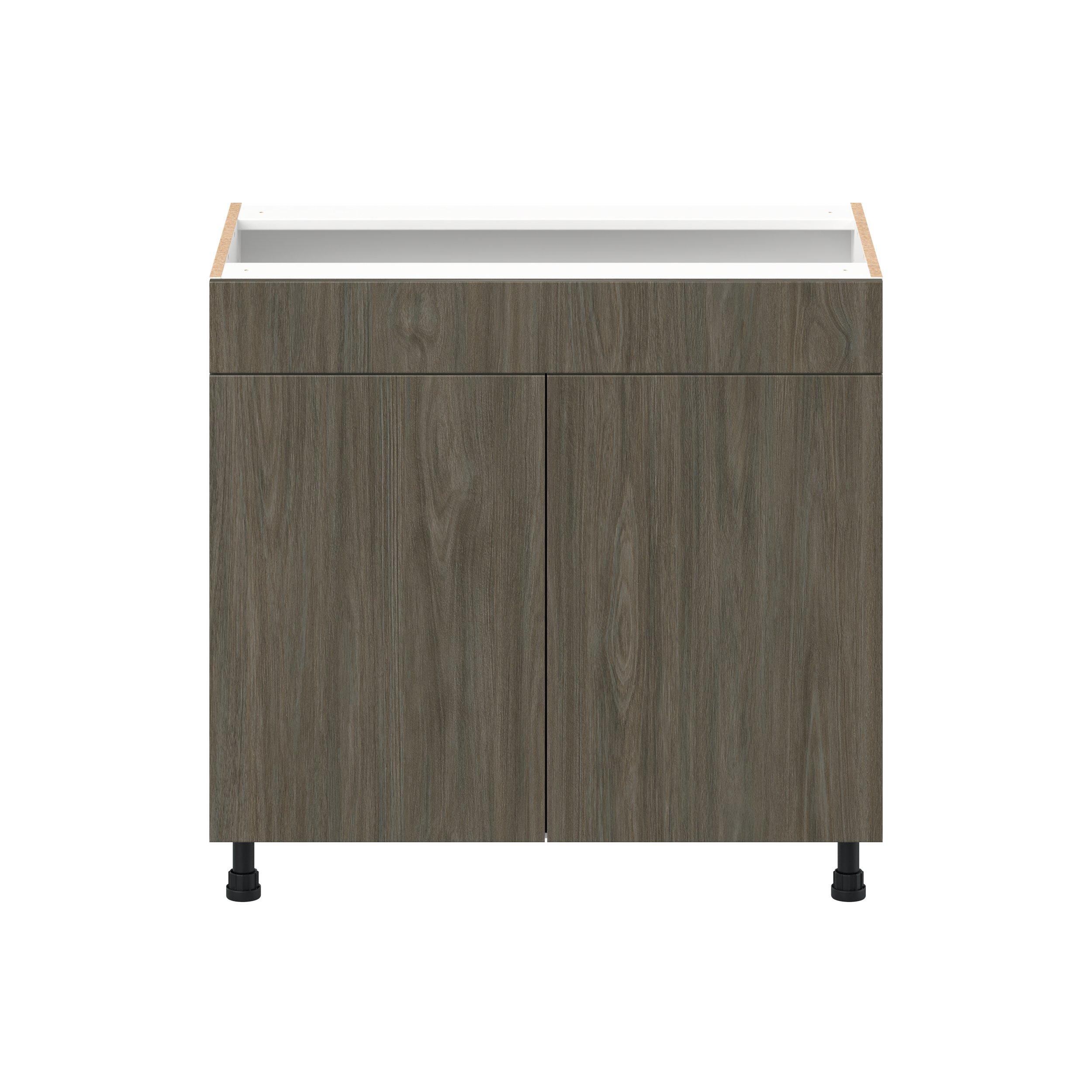 Glenwood 36 in. Burnt Walnut Vanity Sink Base Cabinet with False Front