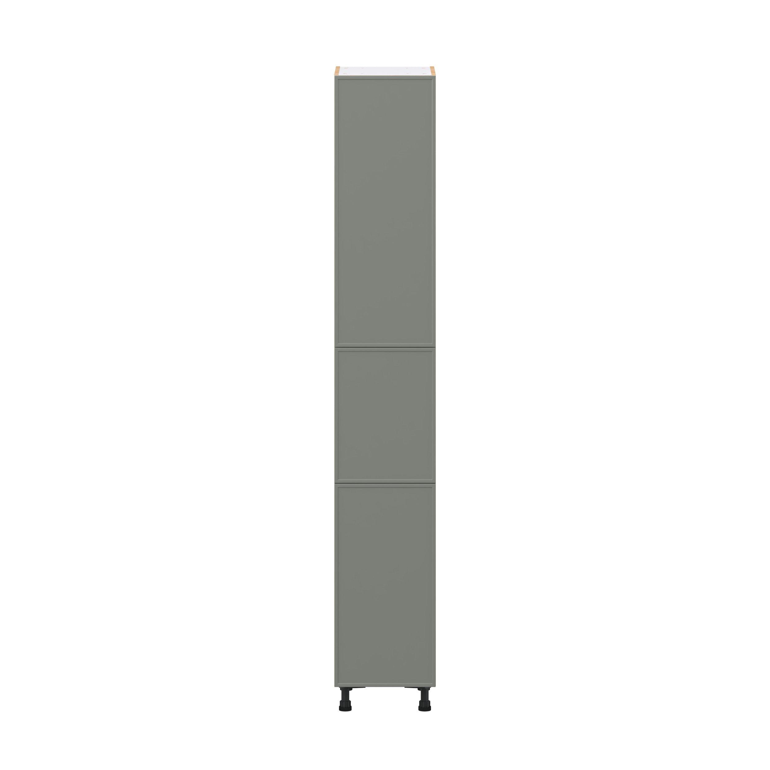 Linden 15 in. Painted Moss Green Pantry Cabinet with Inner Pull-Out Drawer